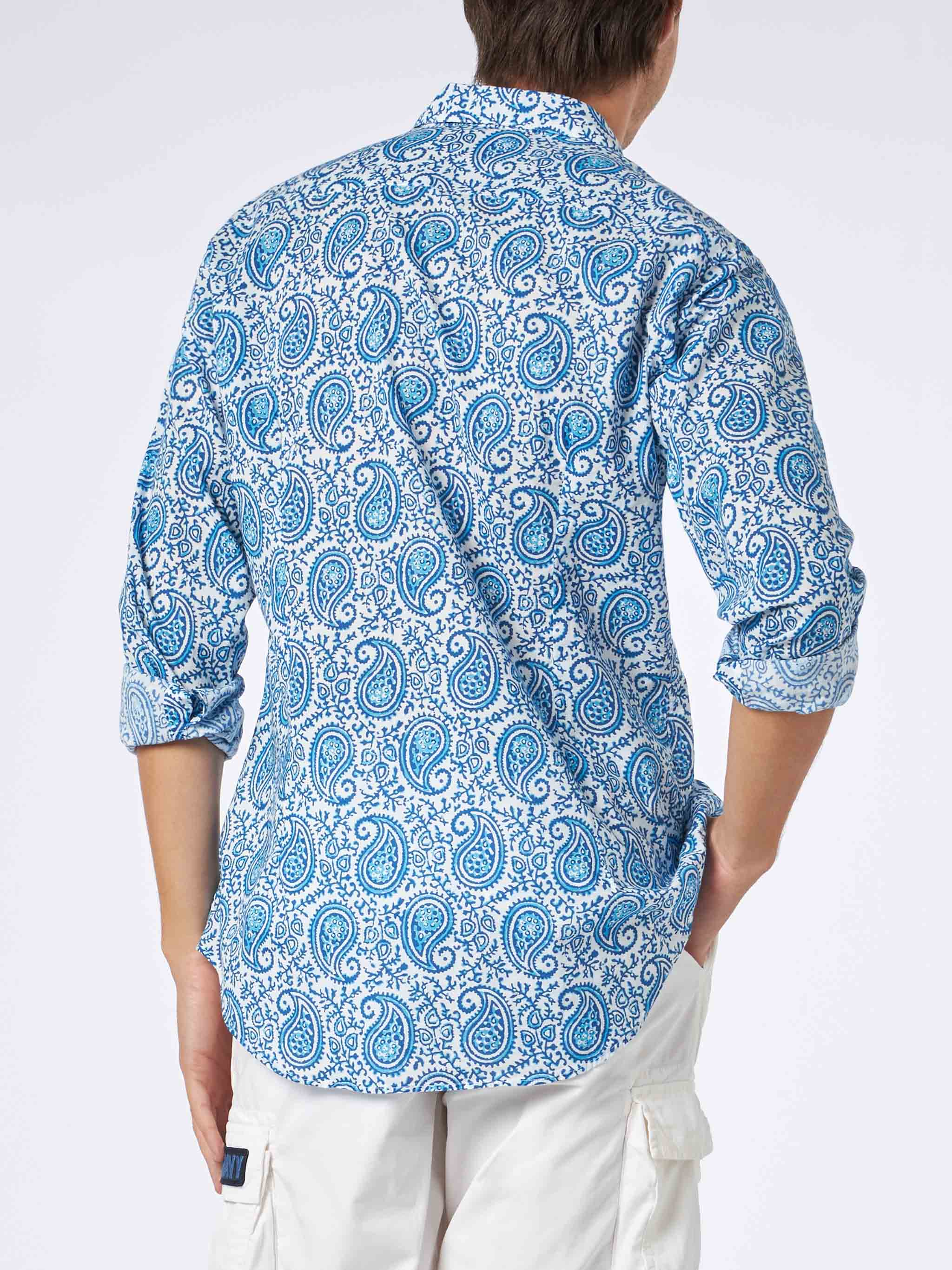 Sikelia muslin cotton shirt with paisley print - Image 3