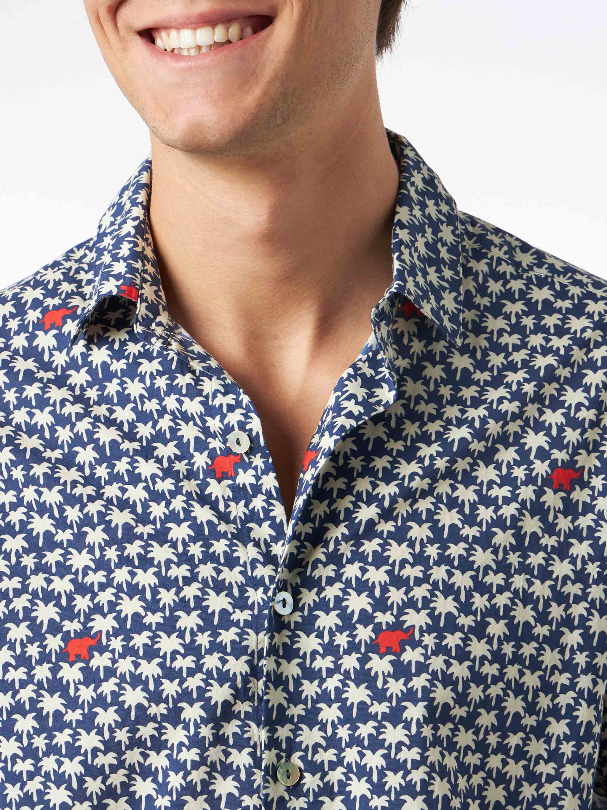 Sikelia muslin cotton shirt with palm print - Image 3