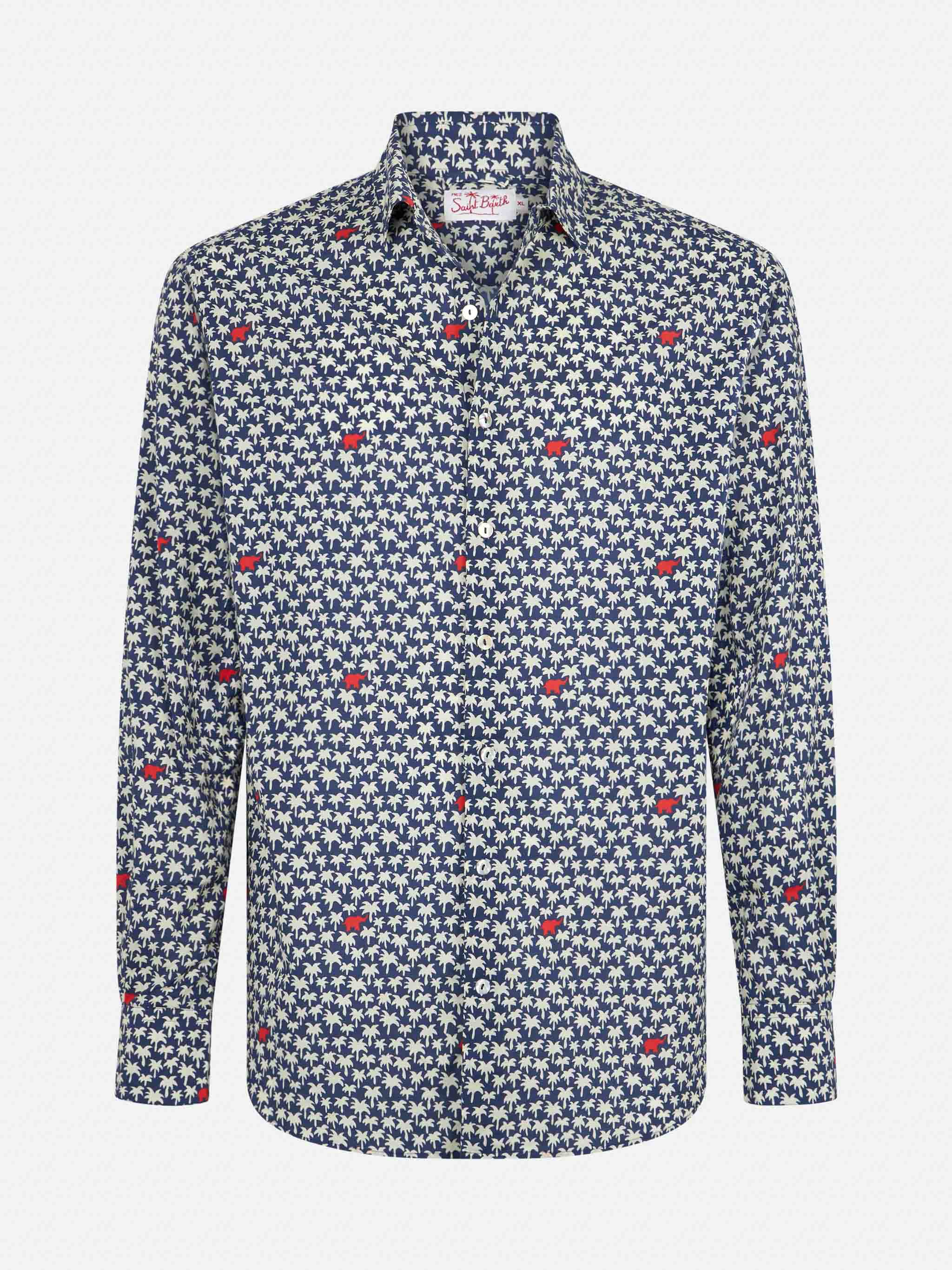 Sikelia muslin cotton shirt with palm print - Image 4