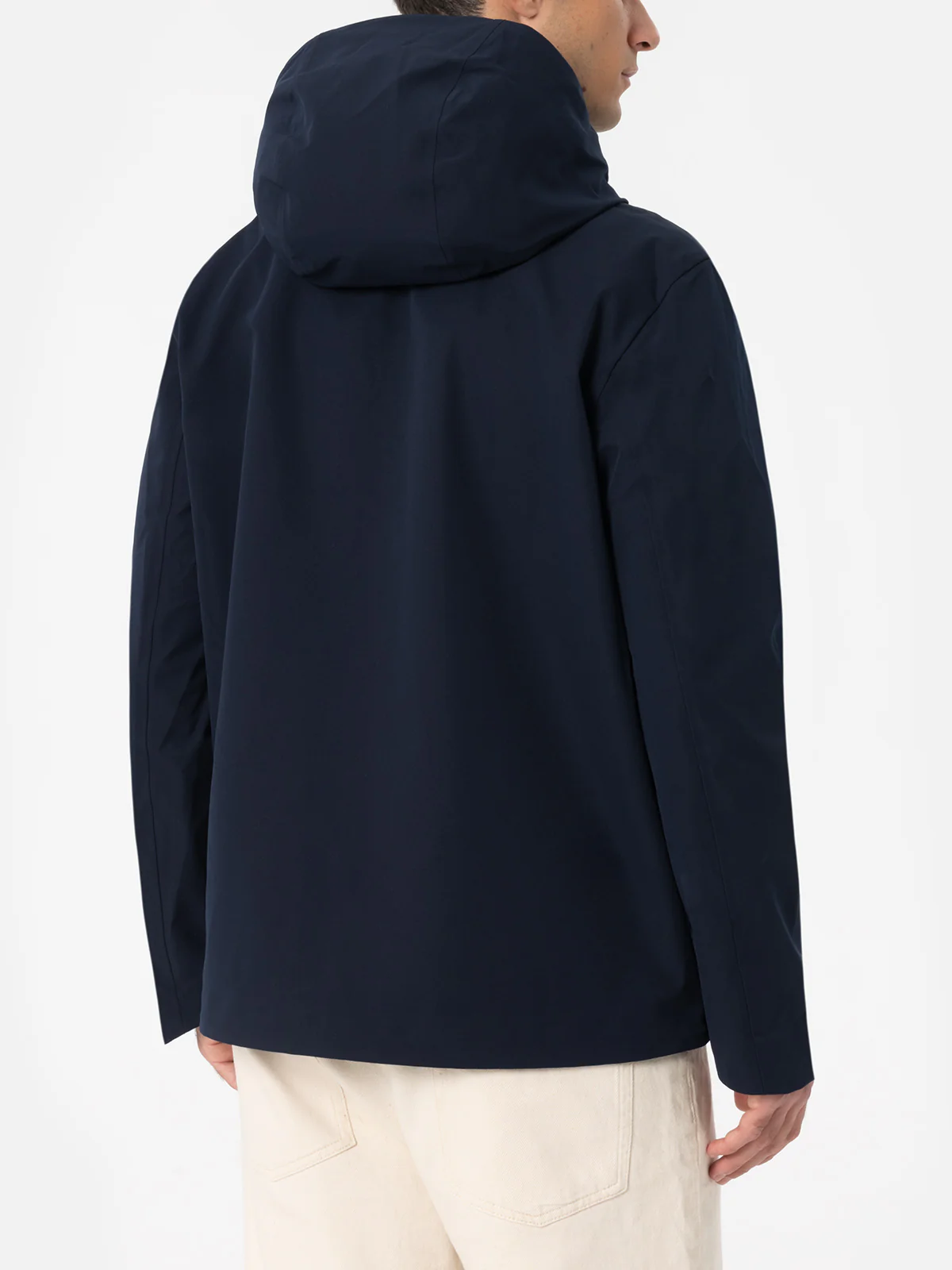 Parson 3 layer technical fabric jacket in navy blue solid color - Image 4