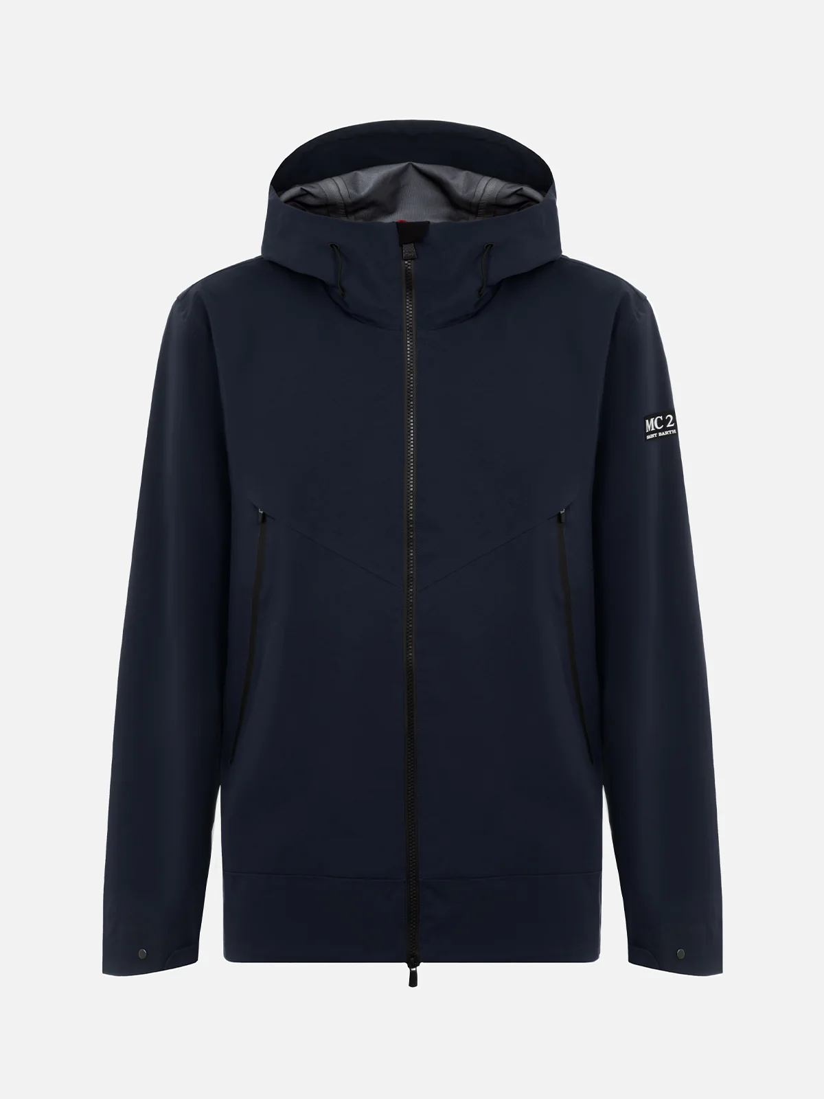 Parson 3 layer technical fabric jacket in navy blue solid color - Image 5