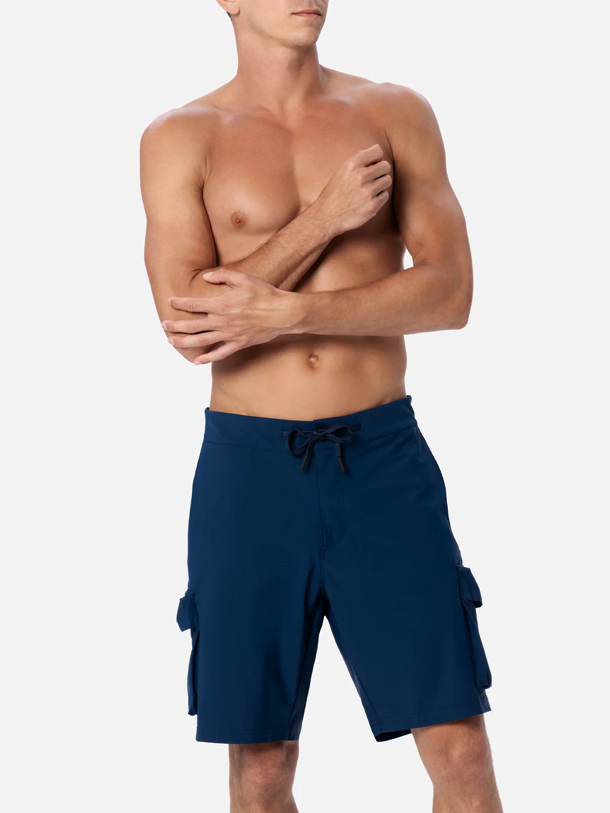 Navy blue technic fabric bermuda shorts Deck - Image 3