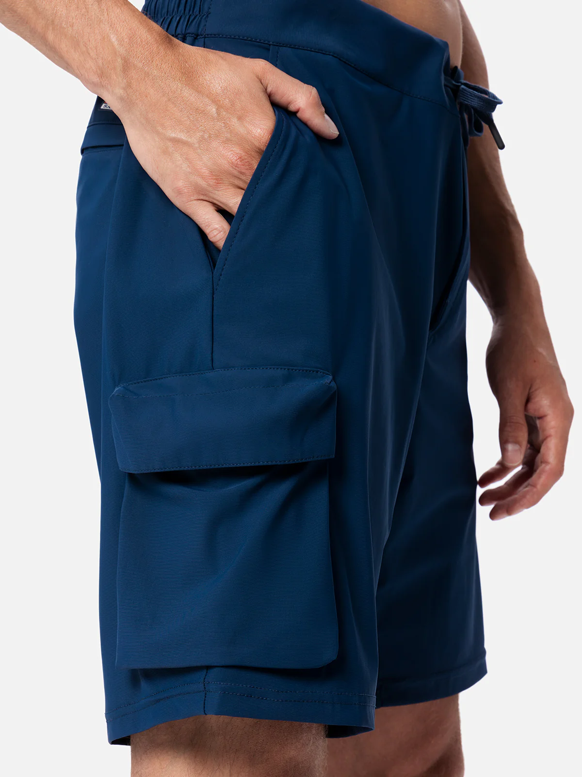 Navy blue technic fabric bermuda shorts Deck - Image 4