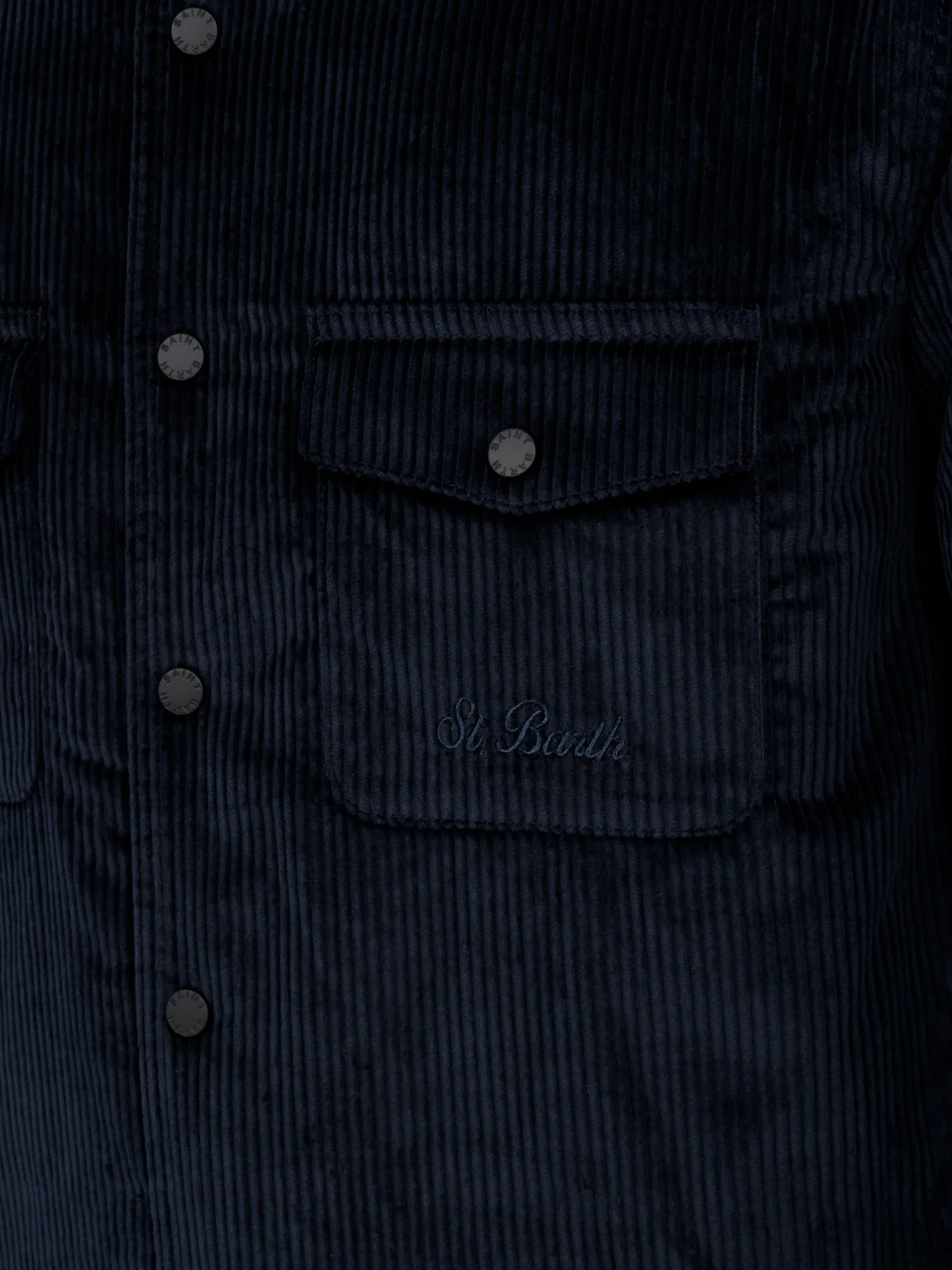 Chalet corduroy overshirt in navy blue solid color - Image 5