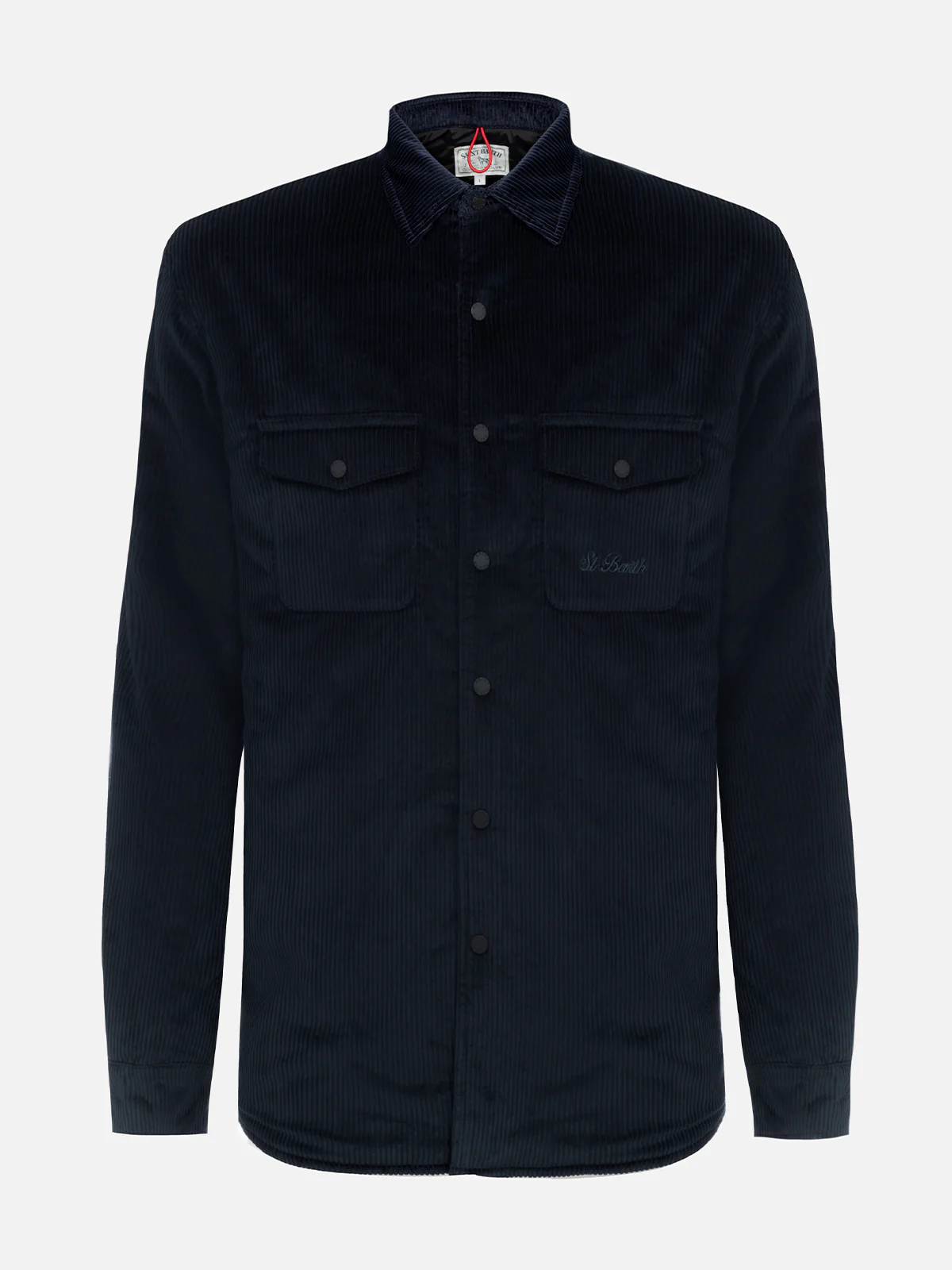 Chalet corduroy overshirt in navy blue solid color - Image 6