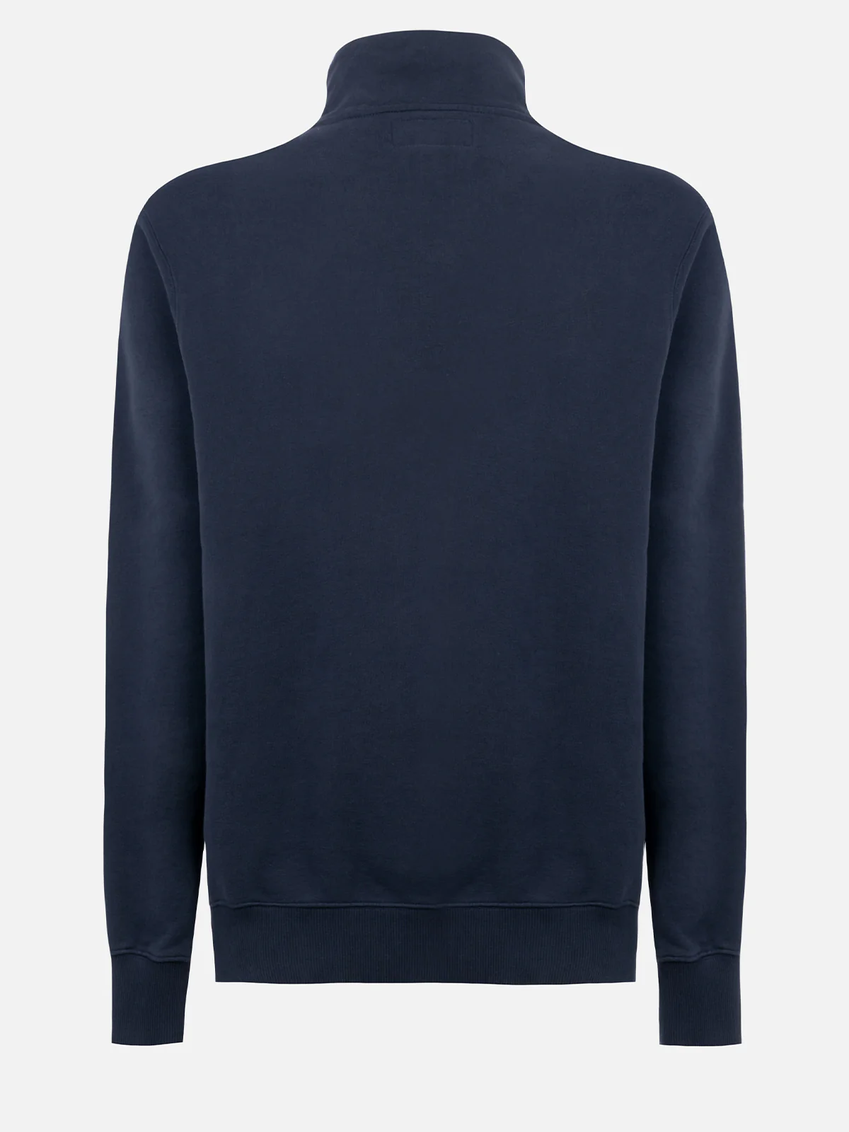Dunkan half zip cotton sweatshirt in navy blue solid color with logo embroidery - Image 6