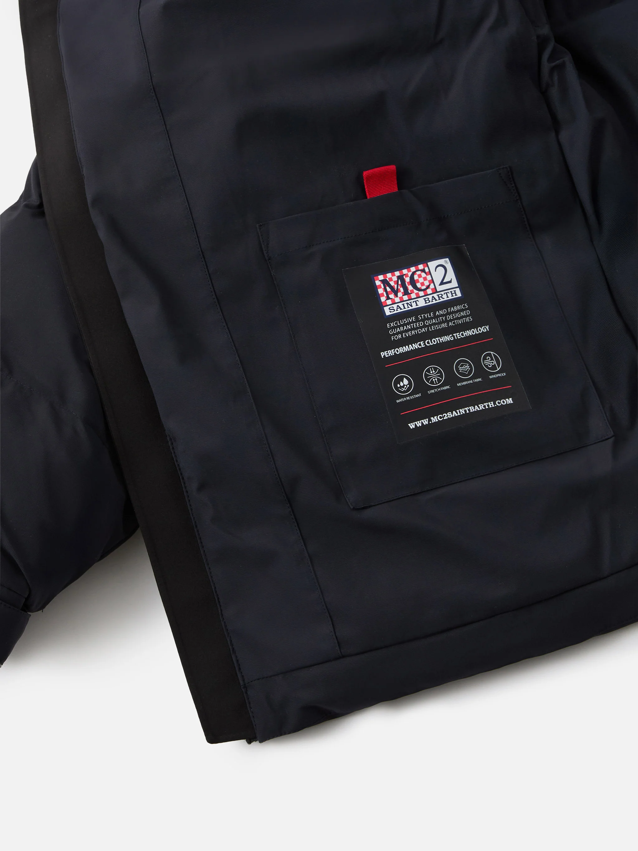 Maier padded hooded jacket in technical fabric in navy blue solid color - Image 7