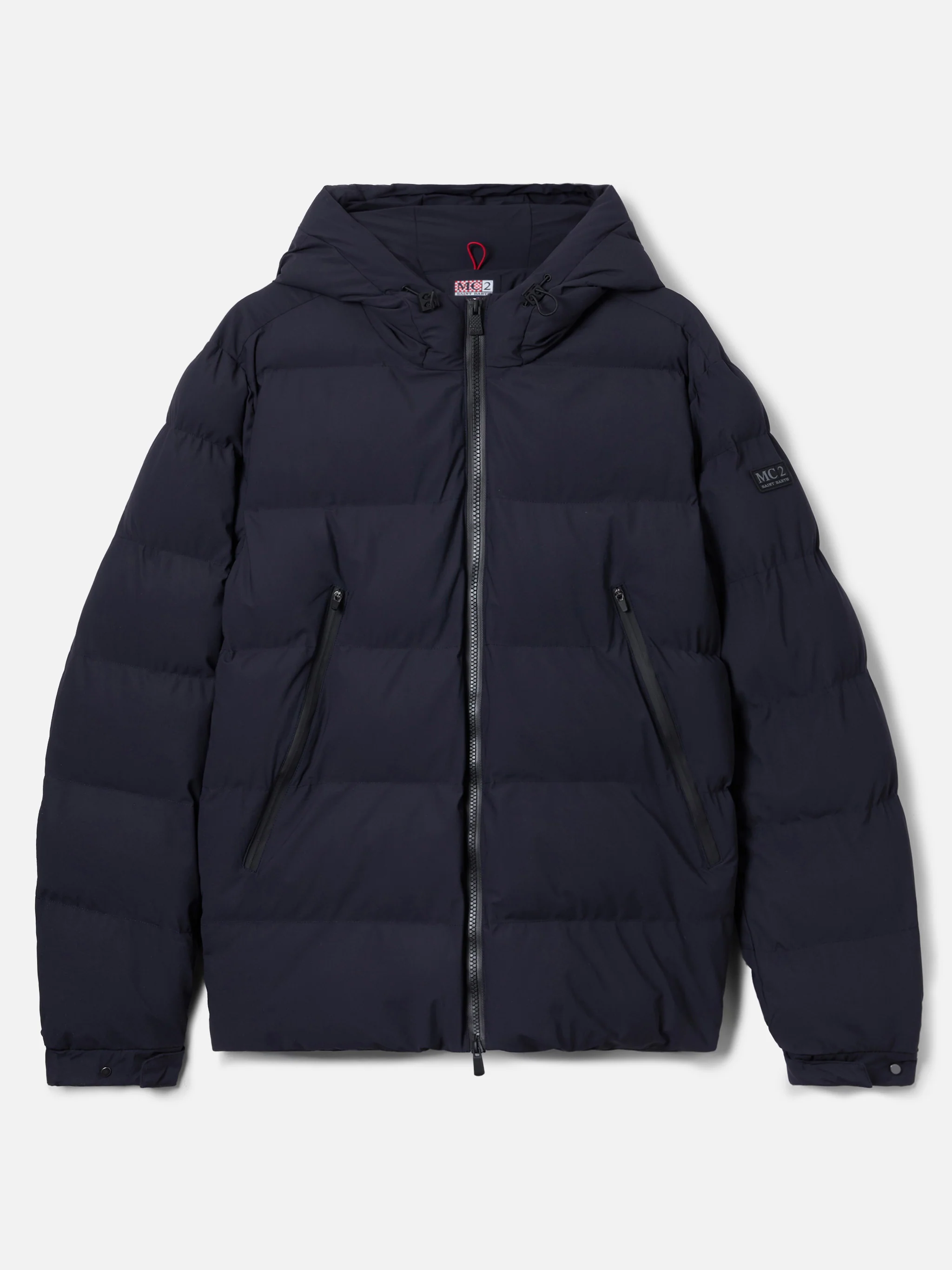 Maier padded hooded jacket in technical fabric in navy blue solid color - Image 8
