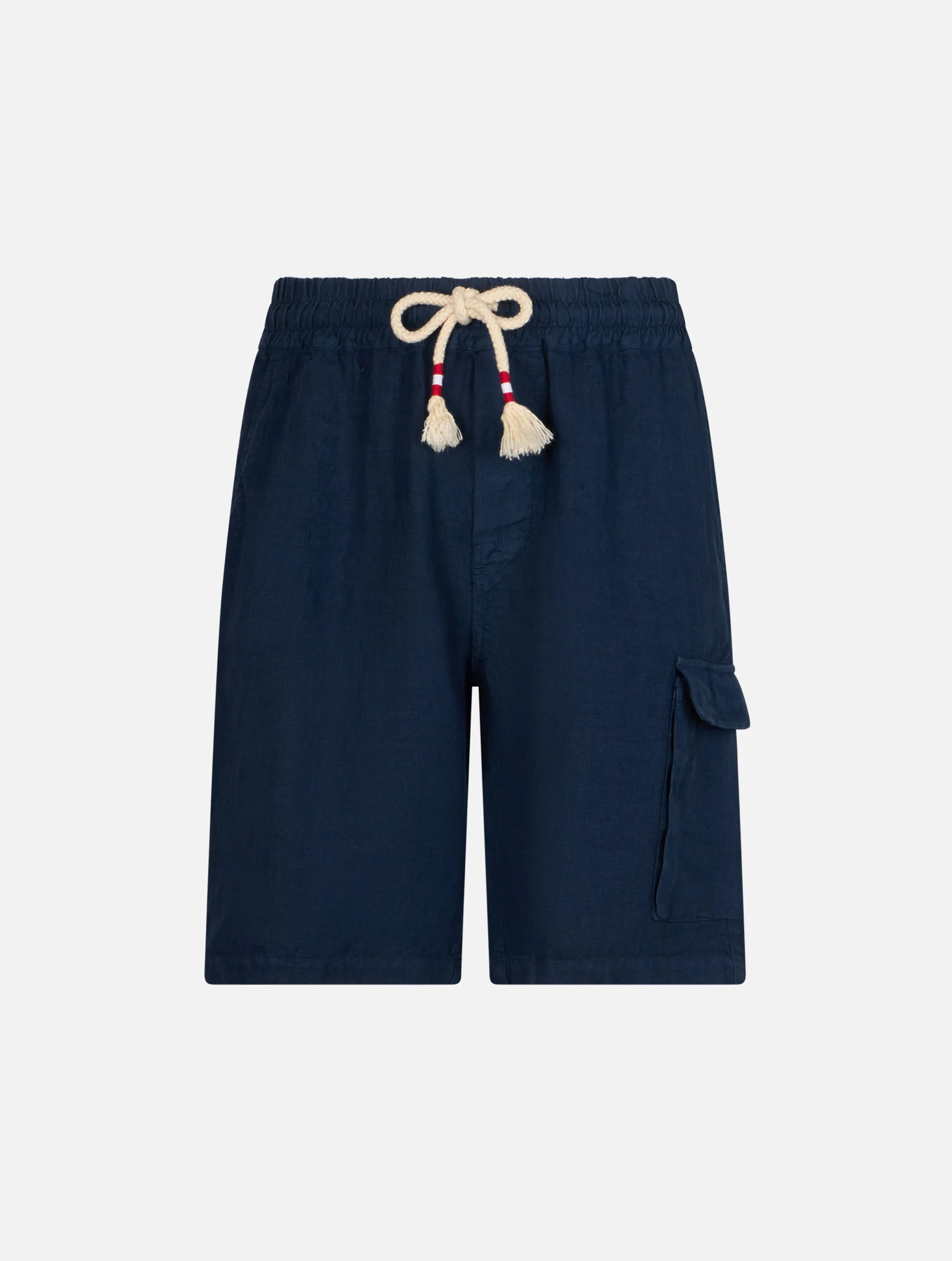Marseille navy blue linen bermuda shorts - Image 4