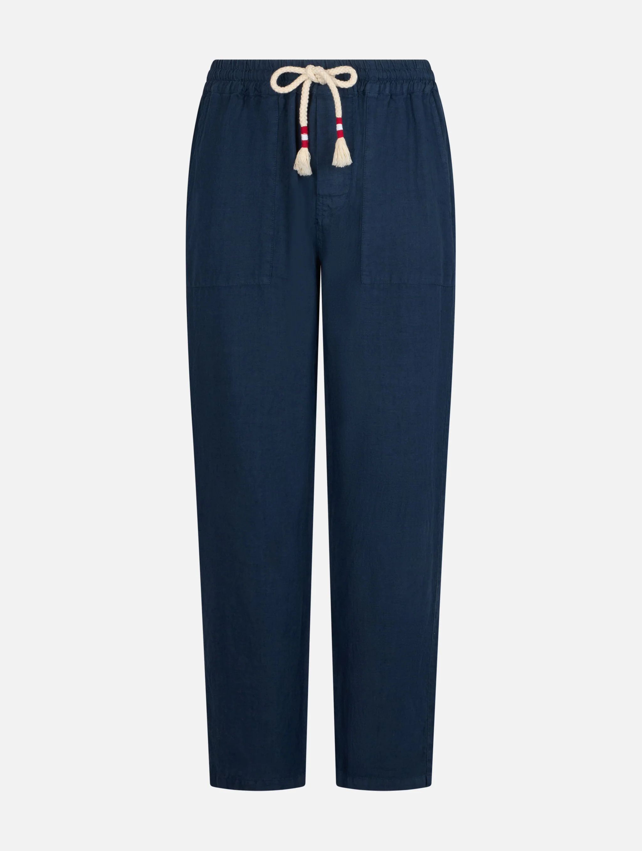 Calais navy blue linen pants - Image 4