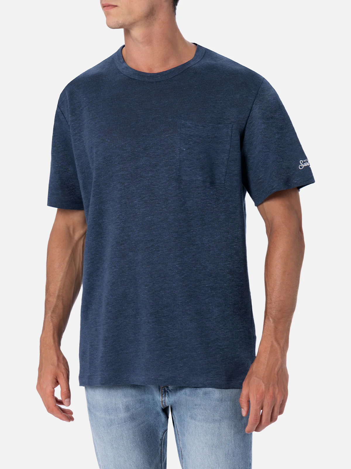 Ecstasea navy blue linen t-shirt - Image 2