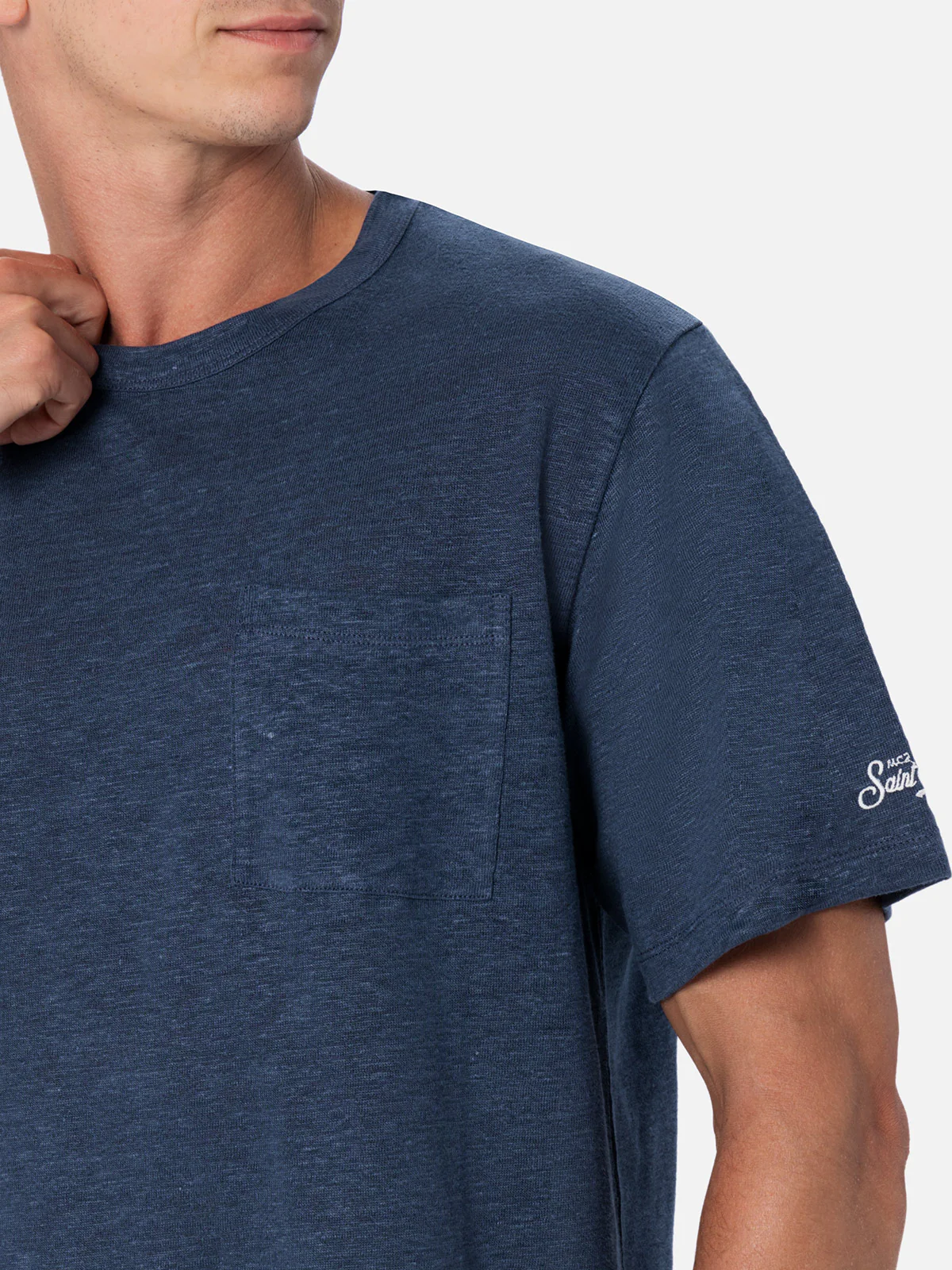 Ecstasea navy blue linen t-shirt - Image 3