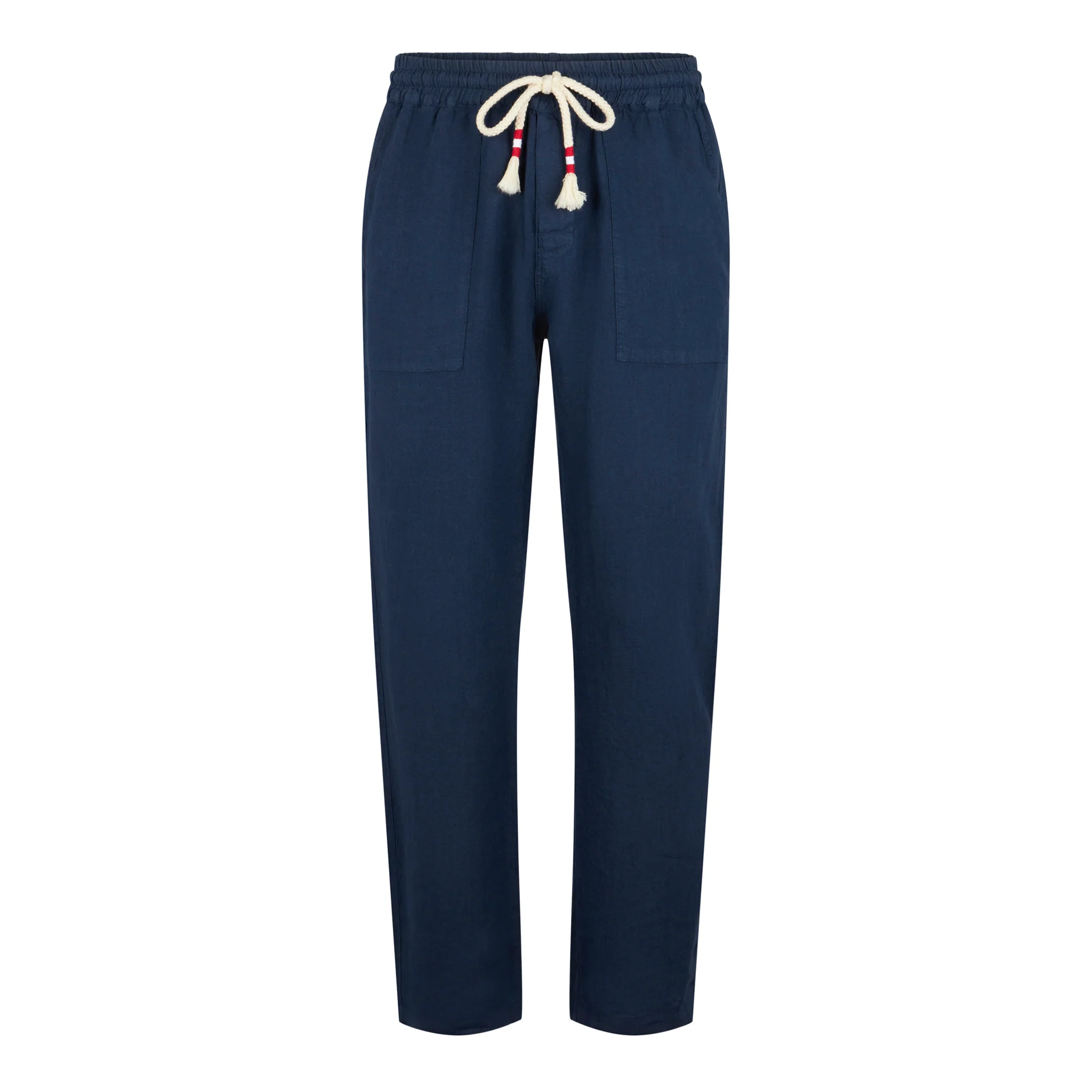 Calais navy blue linen pants in solid color - Image 4