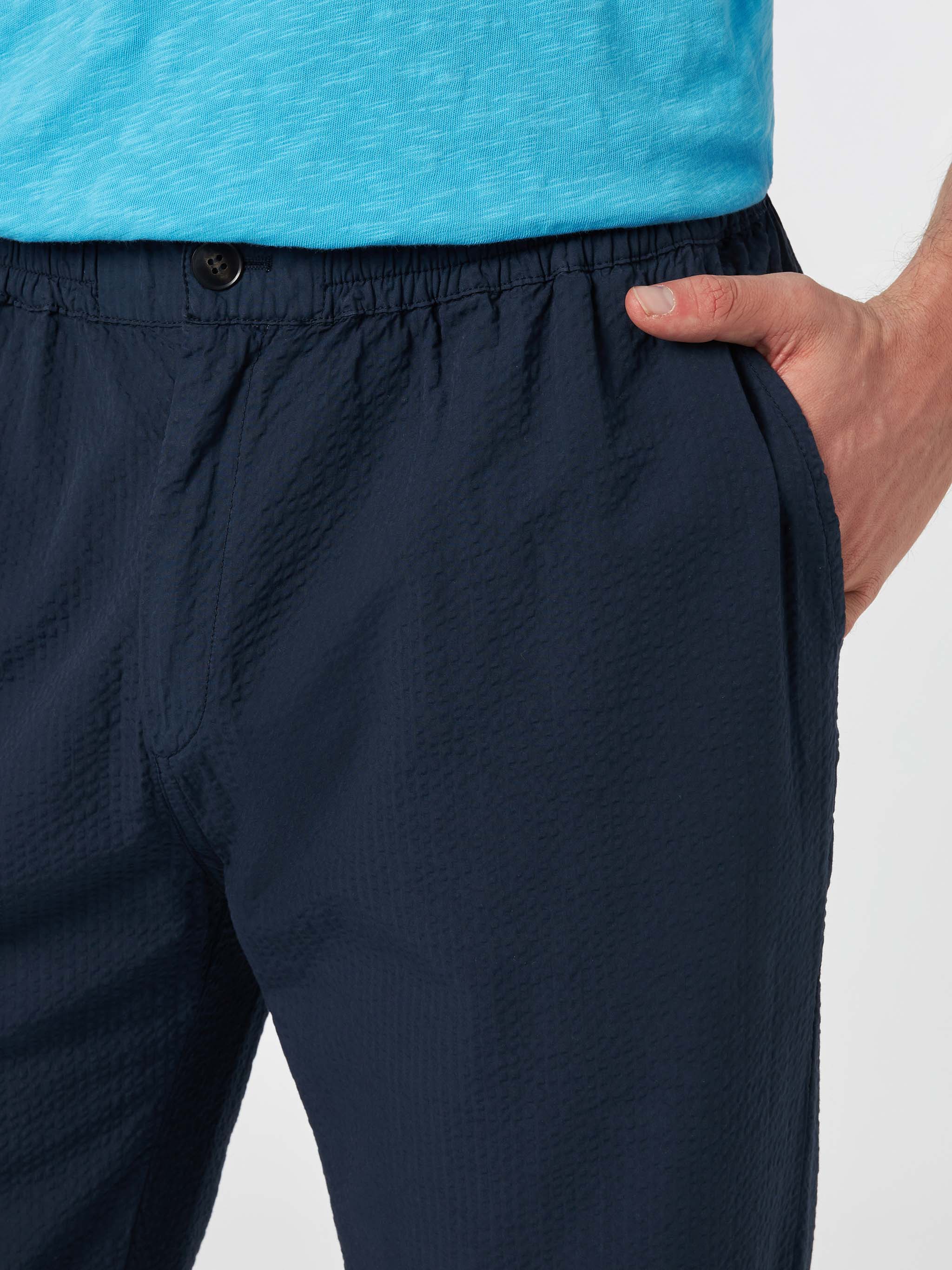 Relais navy blue seersucker cotton pants - Image 2