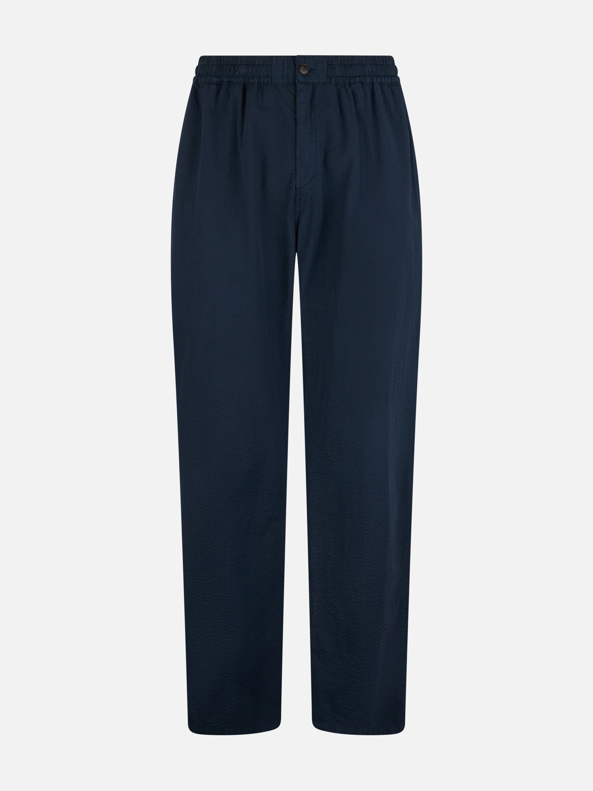Relais navy blue seersucker cotton pants - Image 4