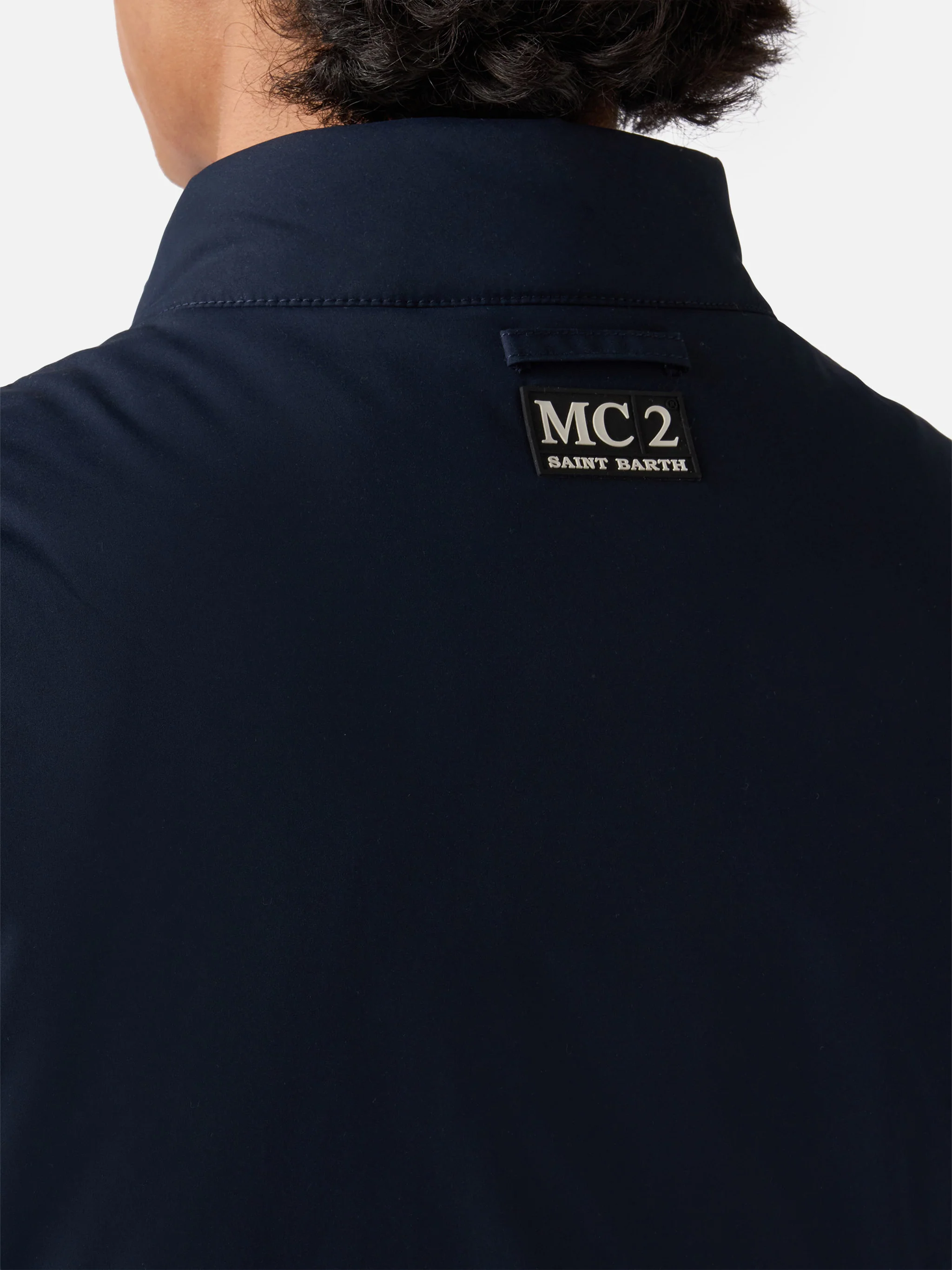 Vonn padded vest in technical fabric in navy blue solid color - Image 5