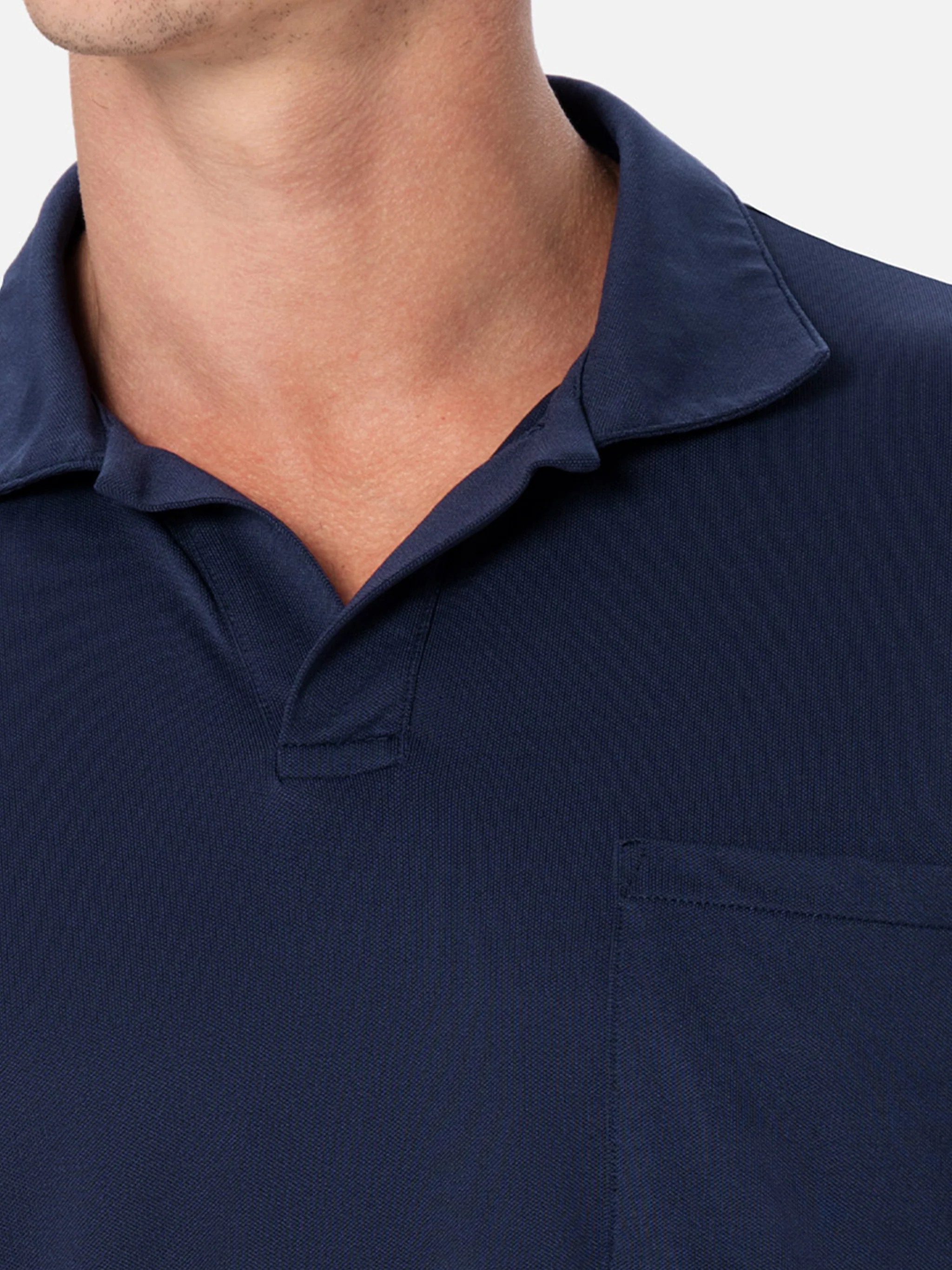 Camber navy blue technical piqué polo shirt - Image 2