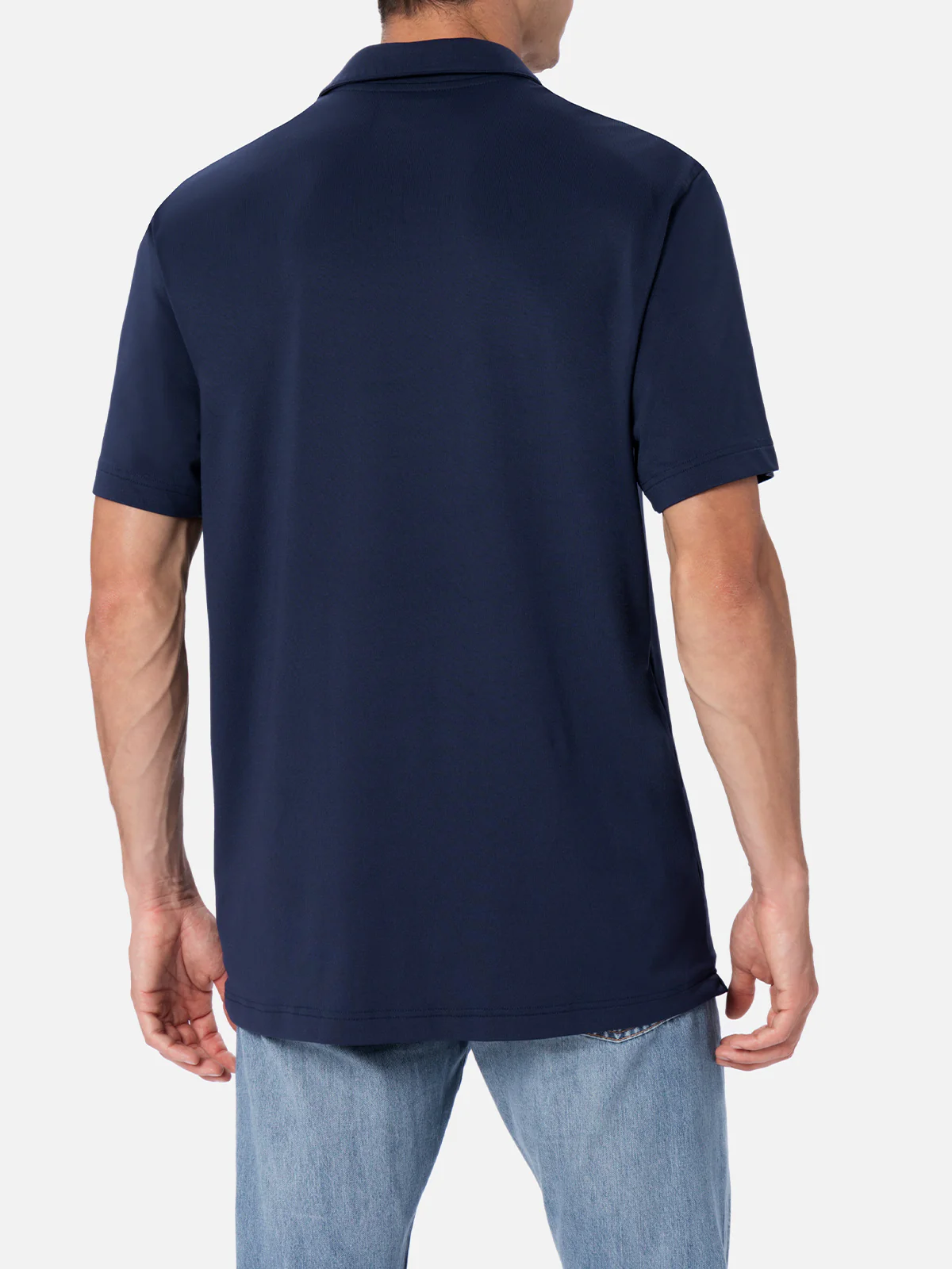 Camber navy blue technical piqué polo shirt - Image 3