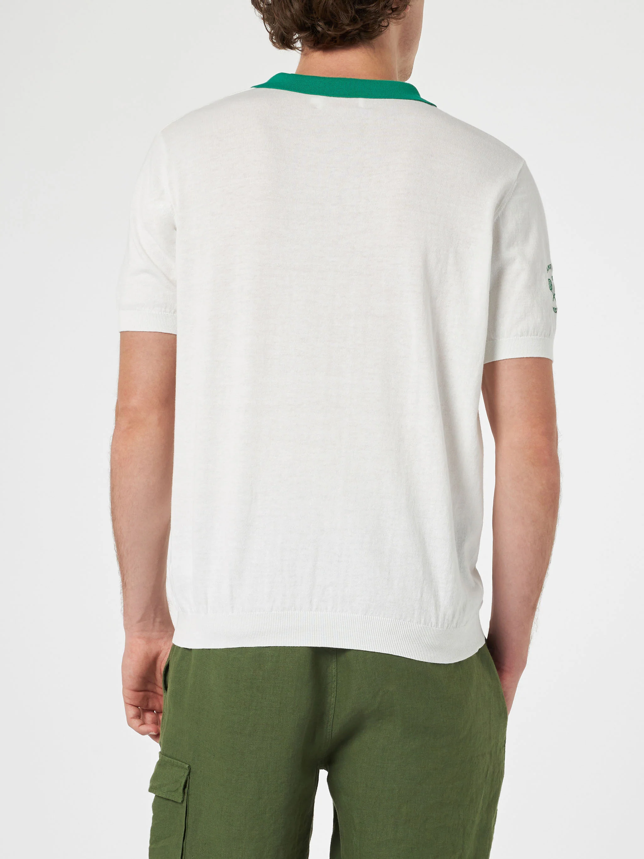 Newcombe off-white knitted cotton polo shirt | Special Edition - Image 3