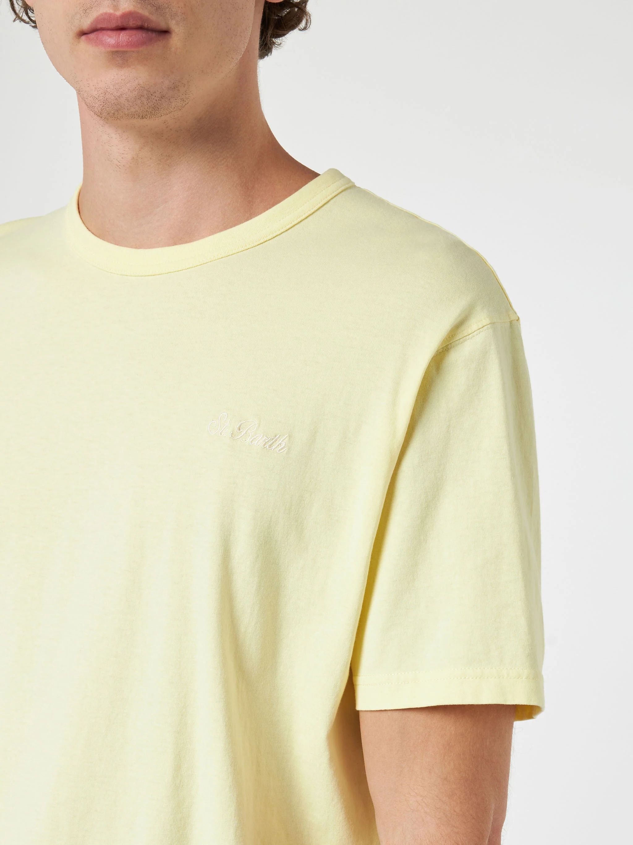 Dover pale yellow cotton t-shirt - Image 2