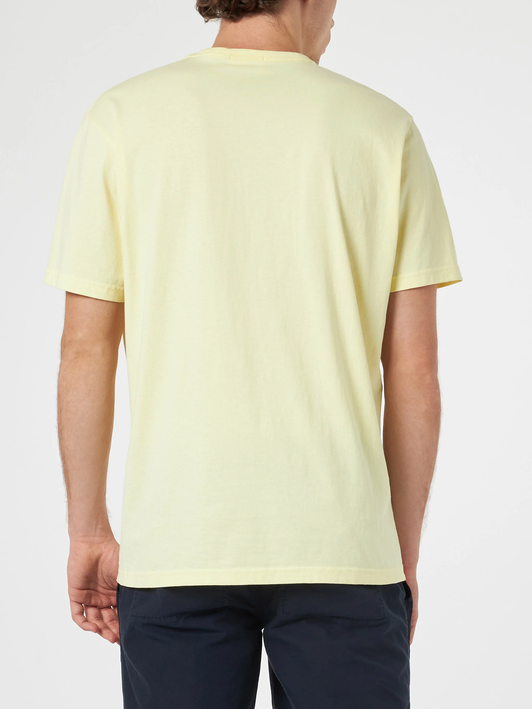 Dover pale yellow cotton t-shirt - Image 4