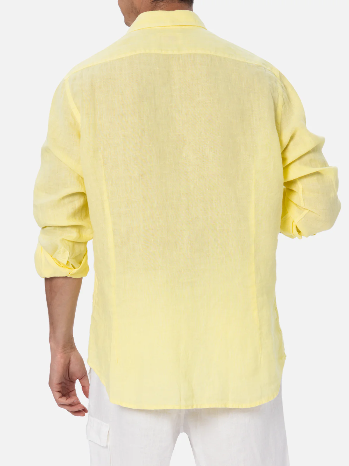 Pamplona linen shirt in pale yellow - Image 3