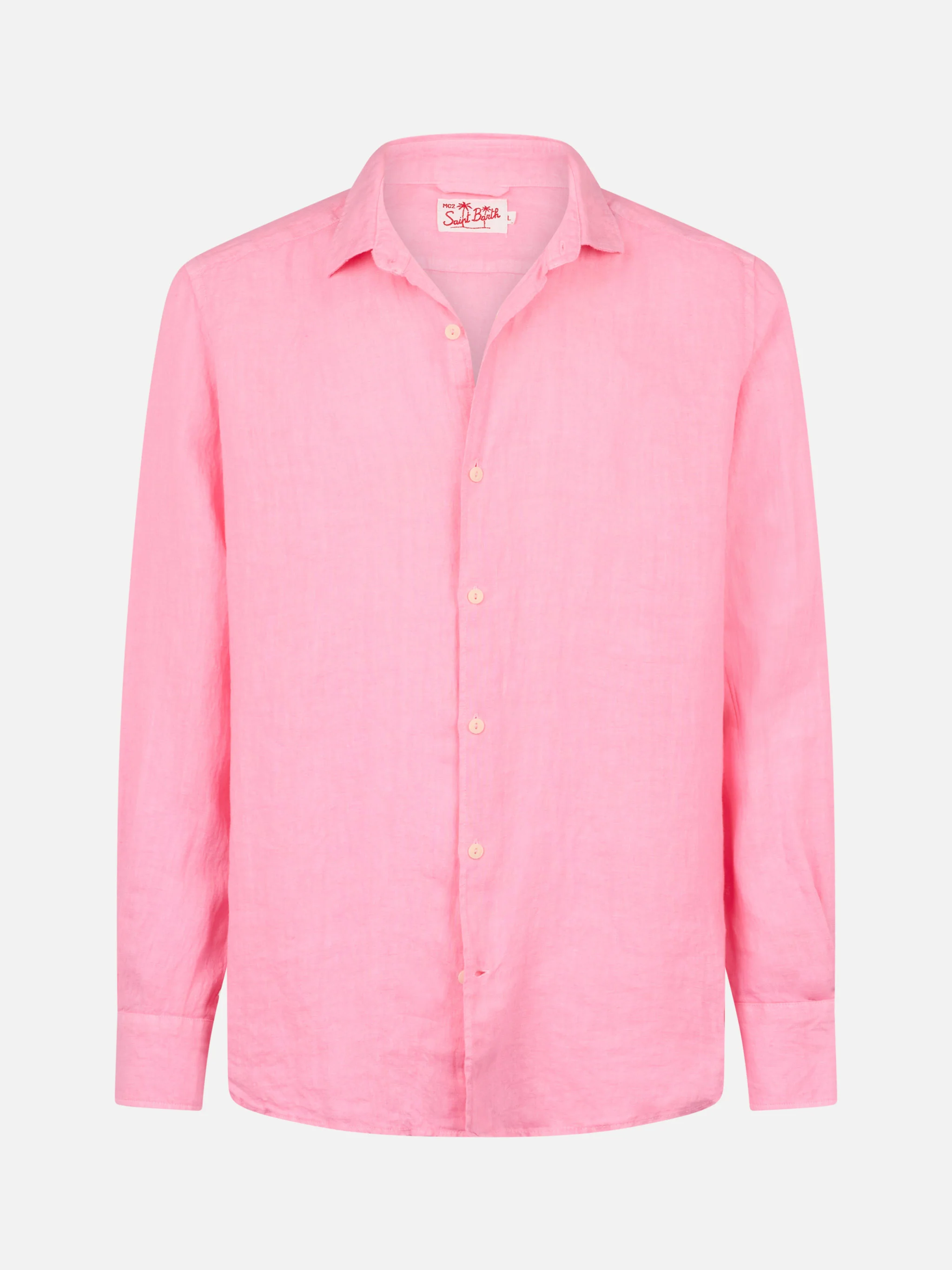 Pamplona pink linen shirt - Image 4