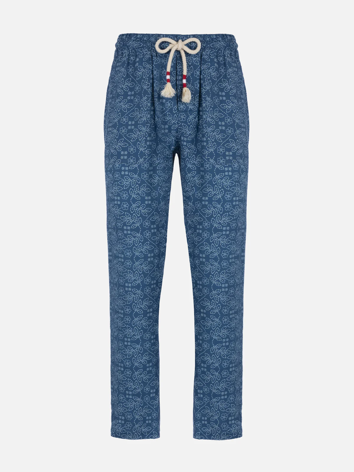 Calais blue sashiko linen pants - Image 4