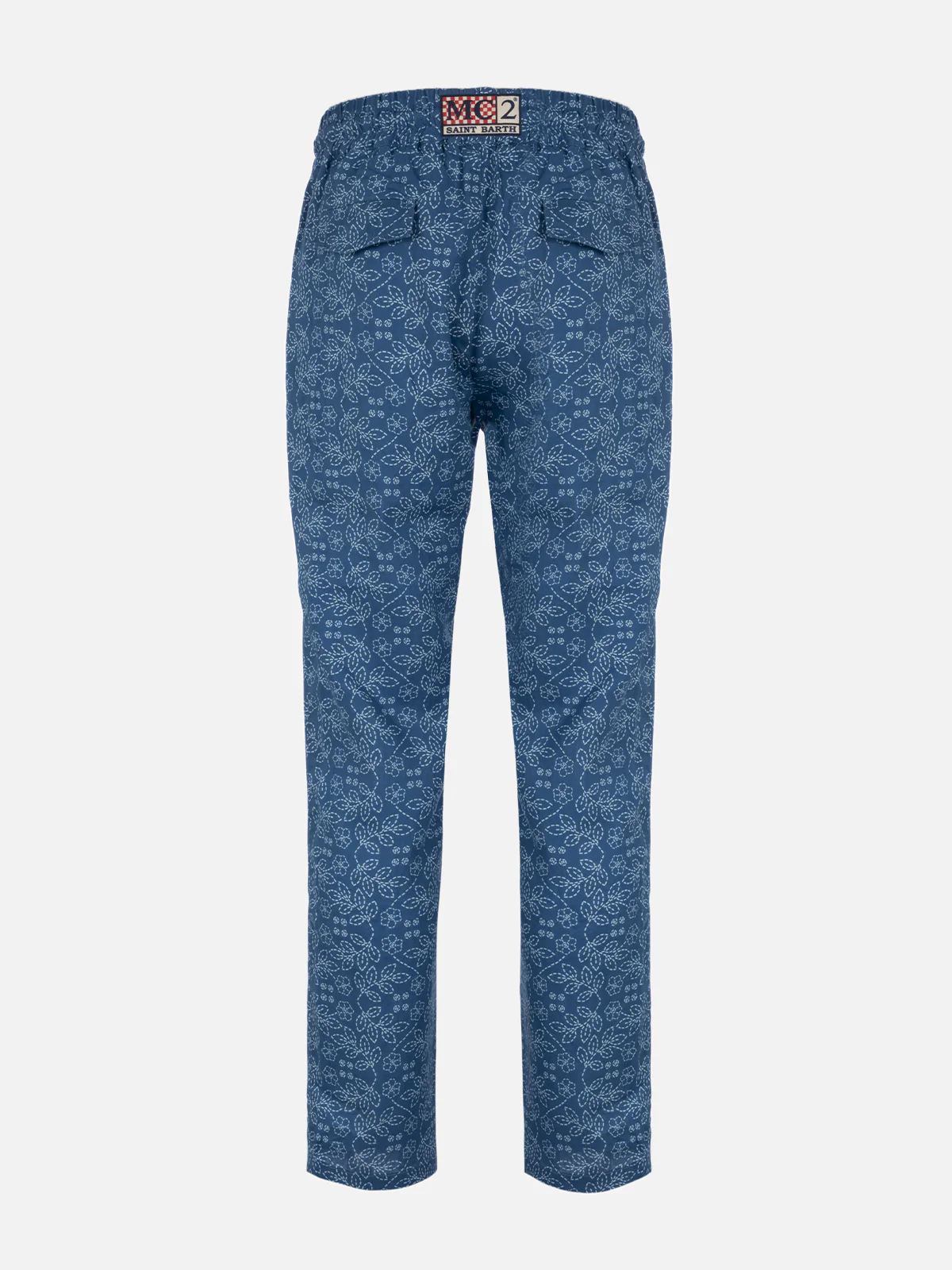 Calais blue sashiko linen pants - Image 5