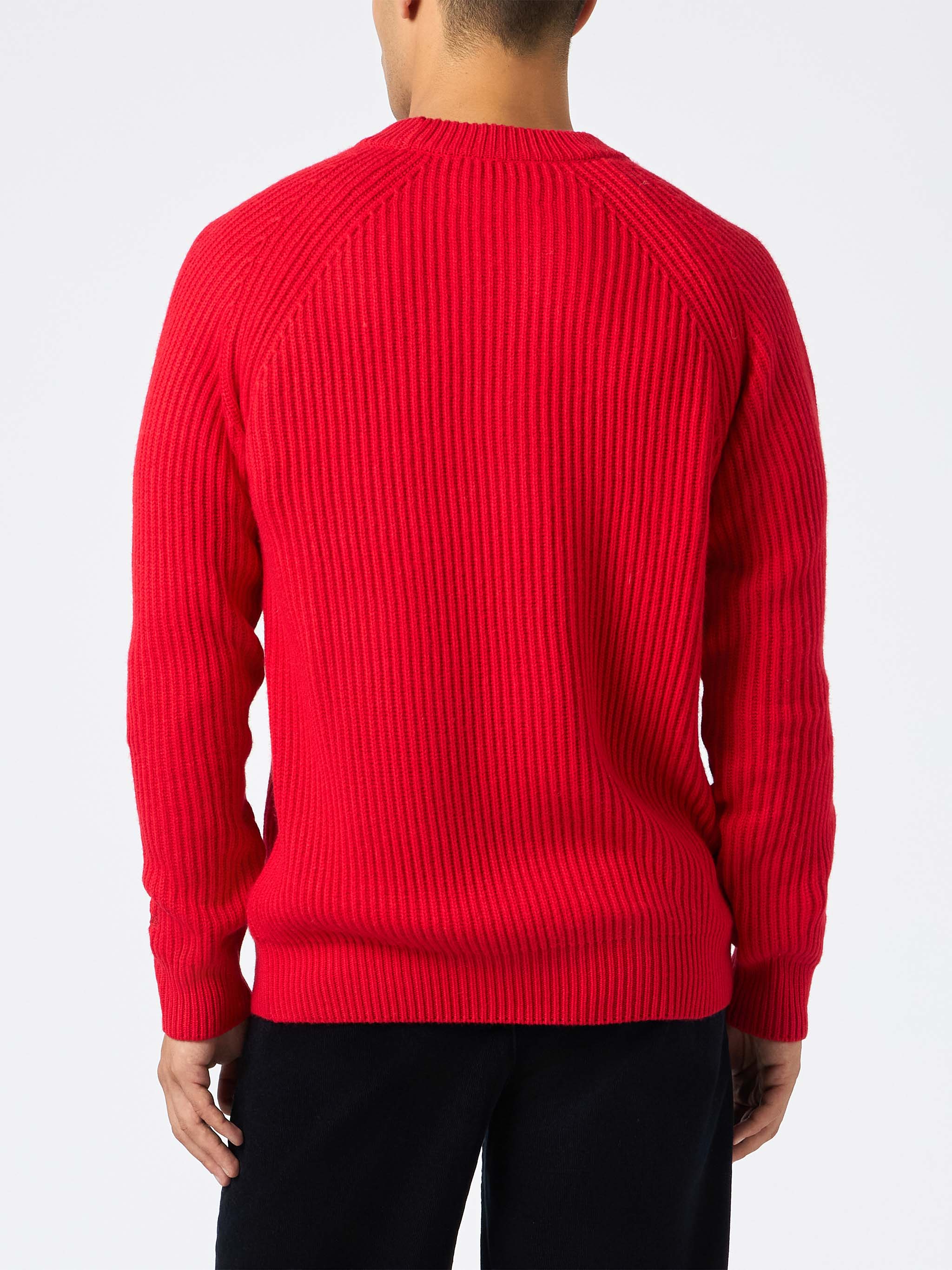 Marine ribbed red cashmere blend sweater - Image 2