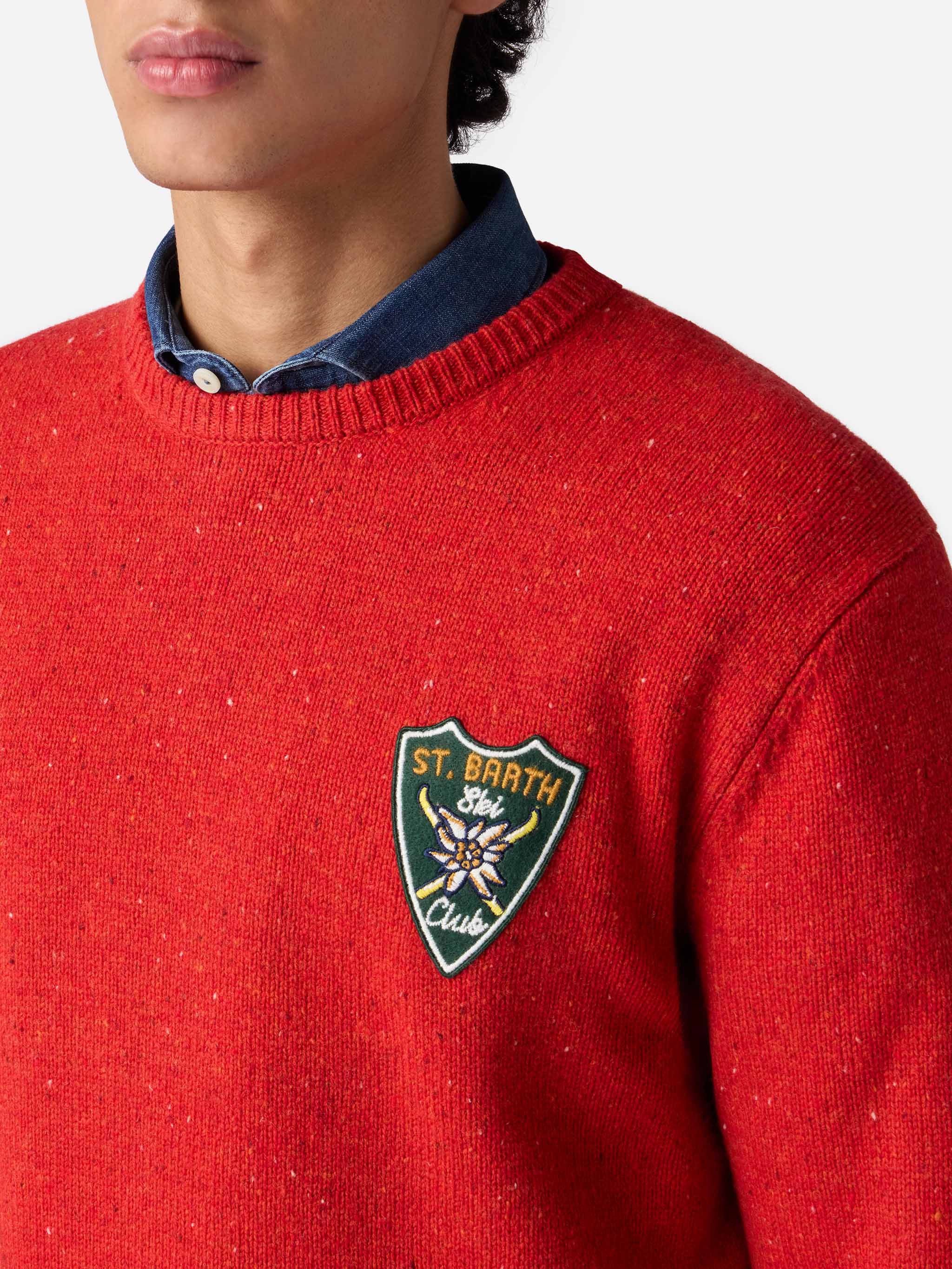 Heron red sweater with St. Barth patch - Image 2