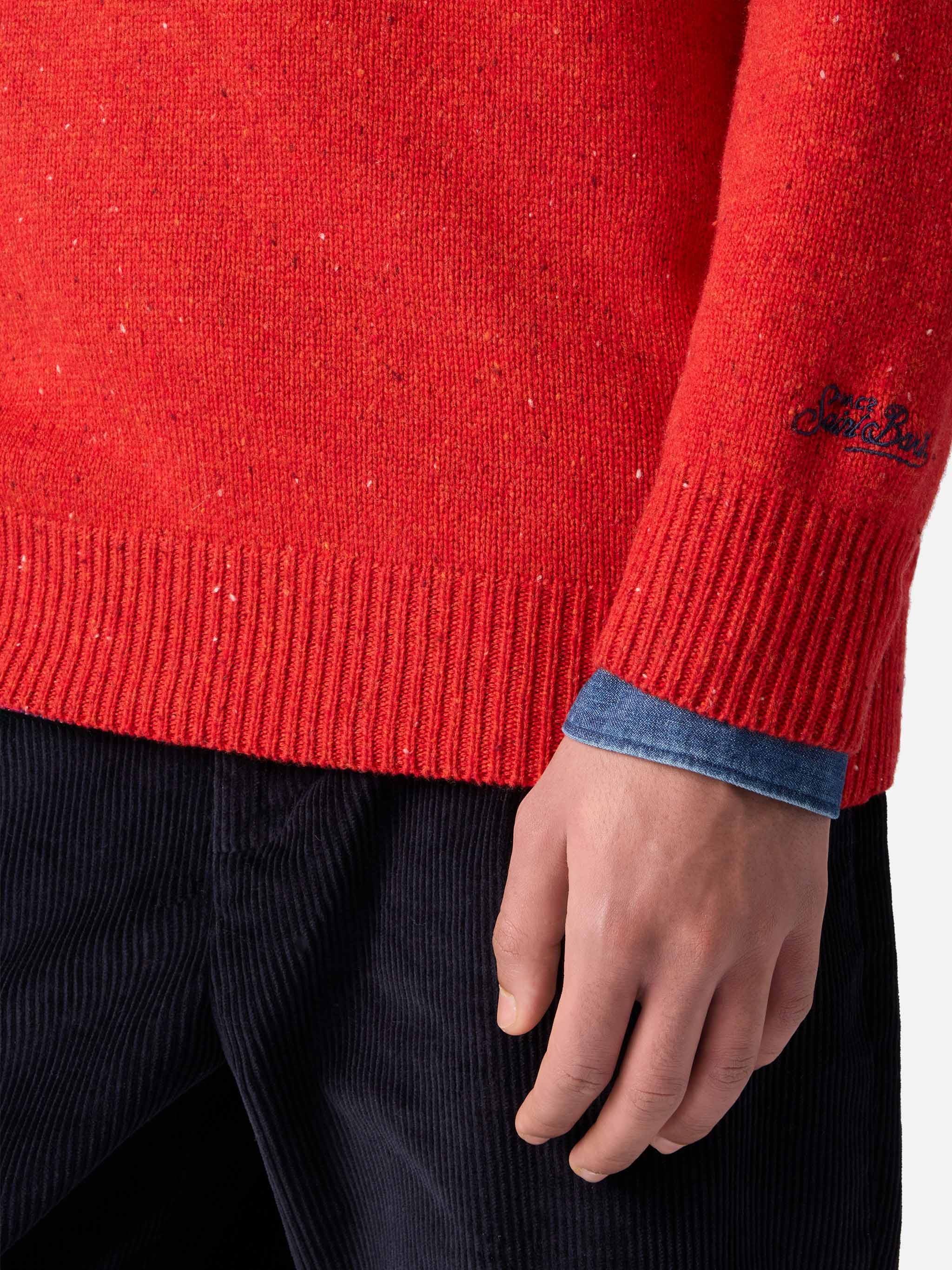Heron red sweater with St. Barth patch - Image 4