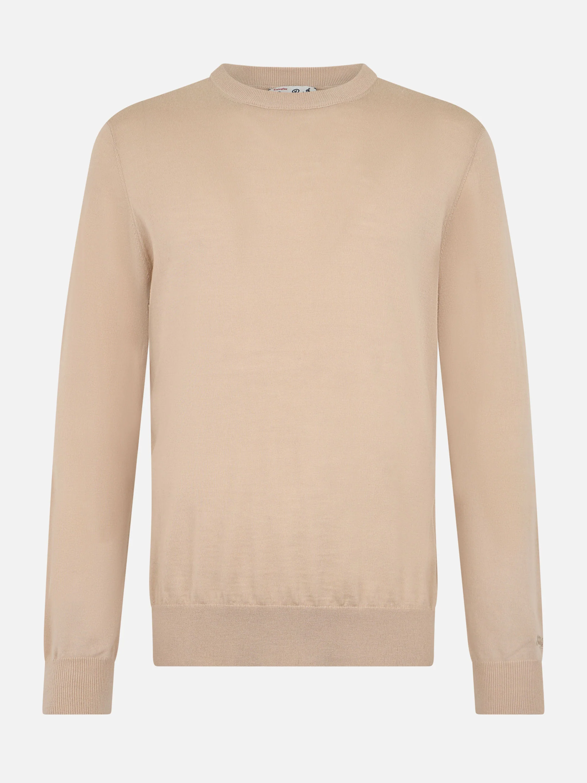 Beige sweater Regent in 100% MERINO WOOL - Image 3