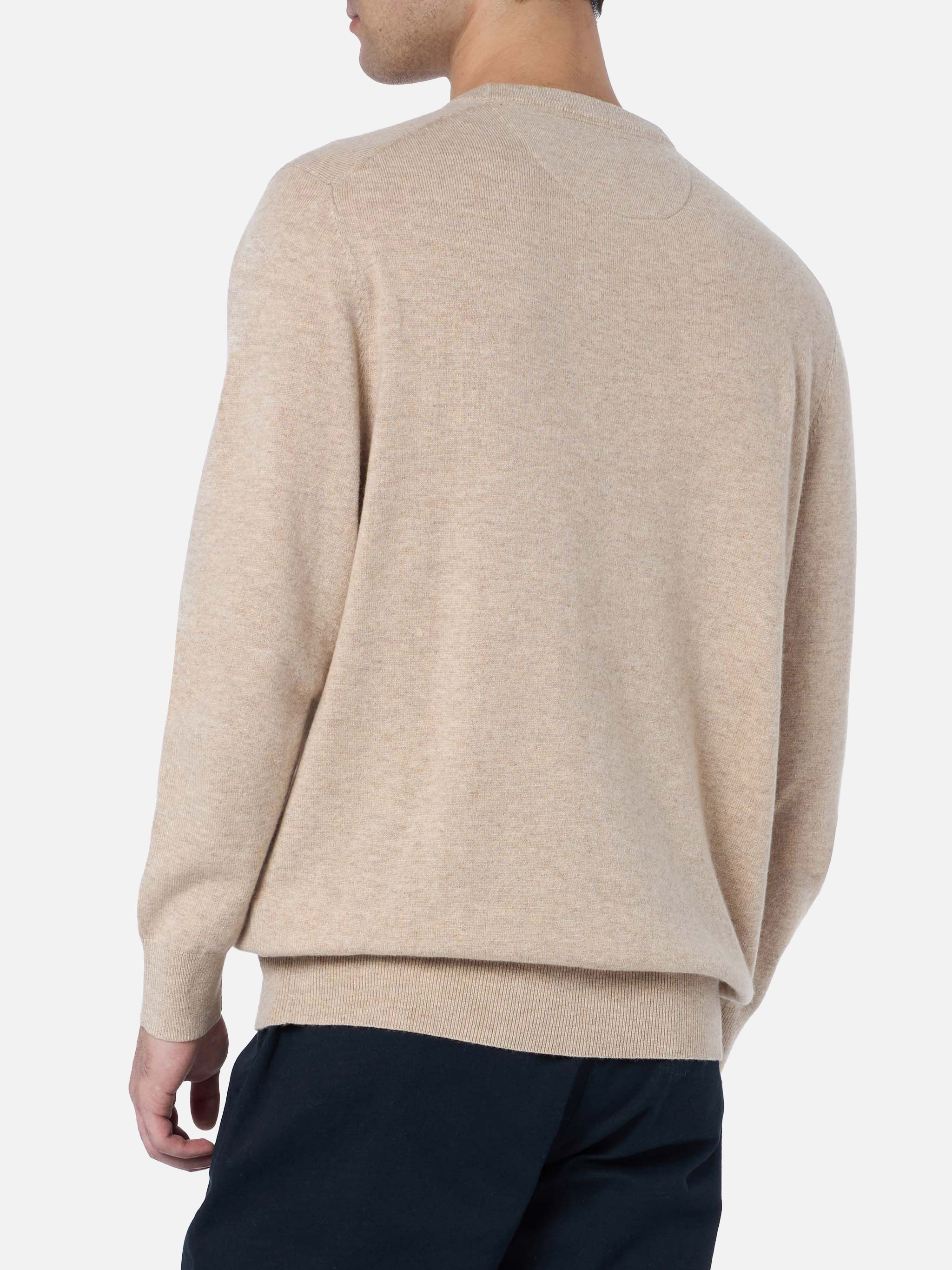 Crewneck sweater Regent in beige BLENDED CASHMERE - Image 2