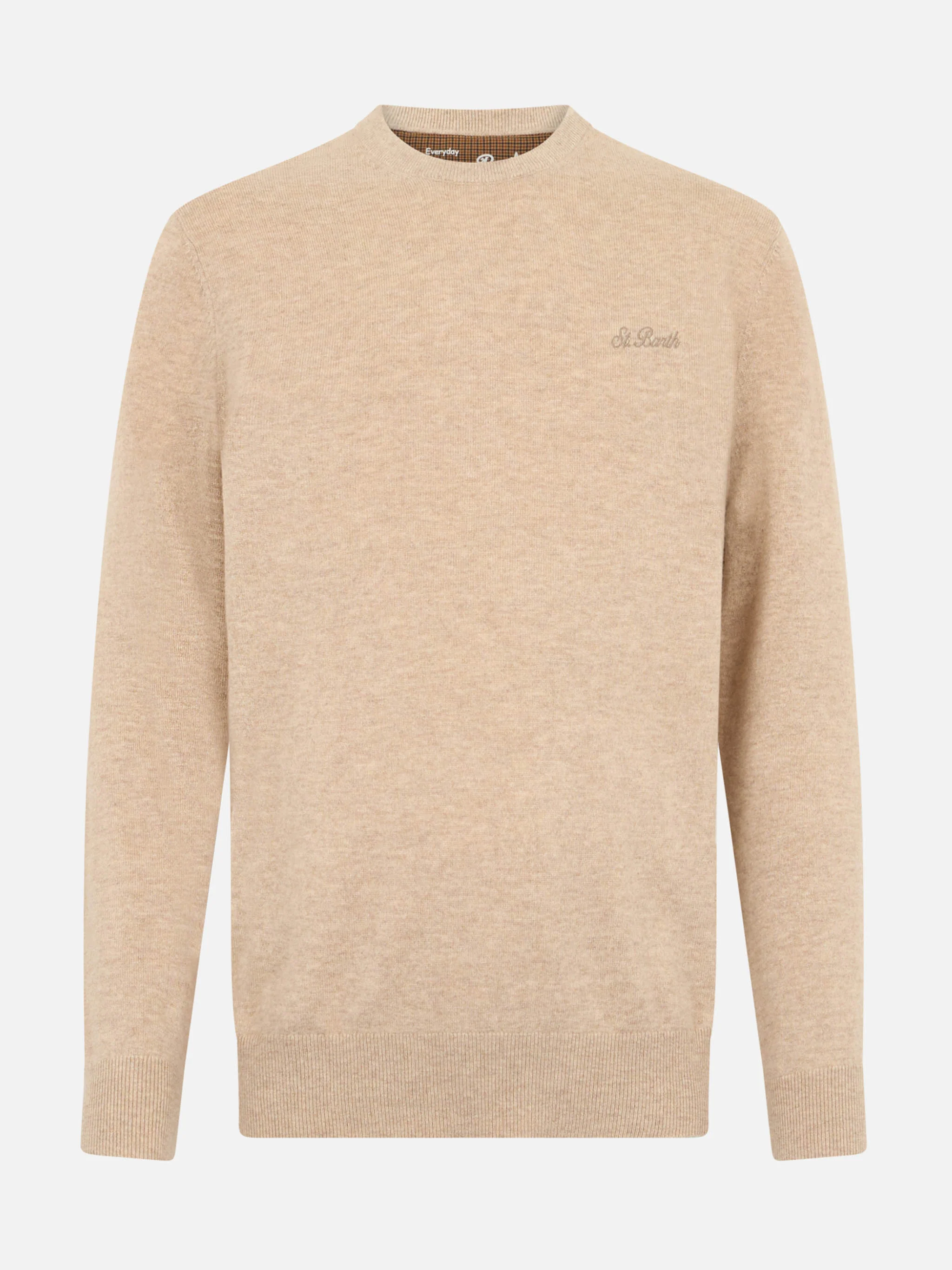 Crewneck sweater Regent in beige BLENDED CASHMERE - Image 4