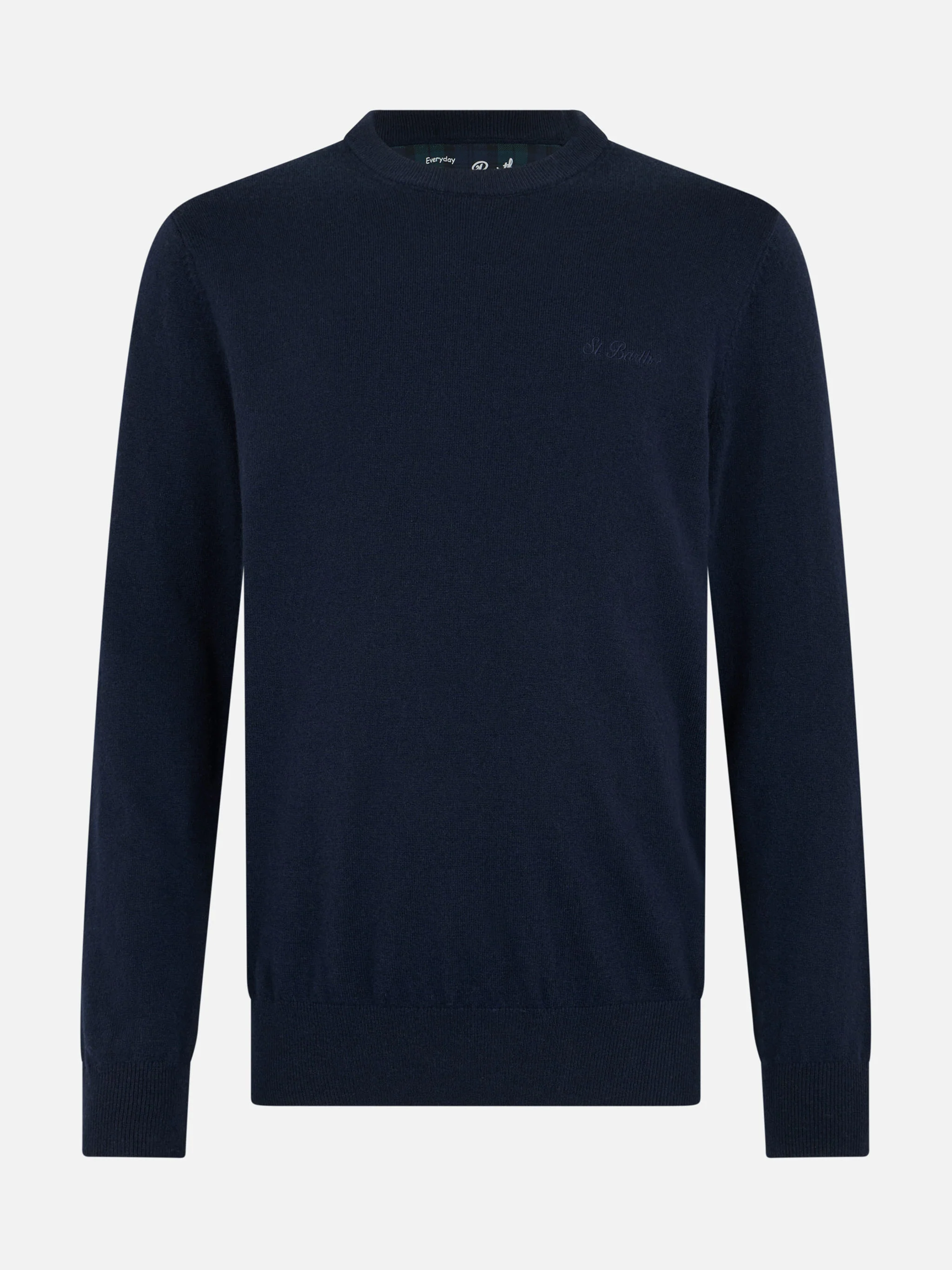 Crewneck sweater Regent in navy blue BLENDED CASHMERE - Image 4
