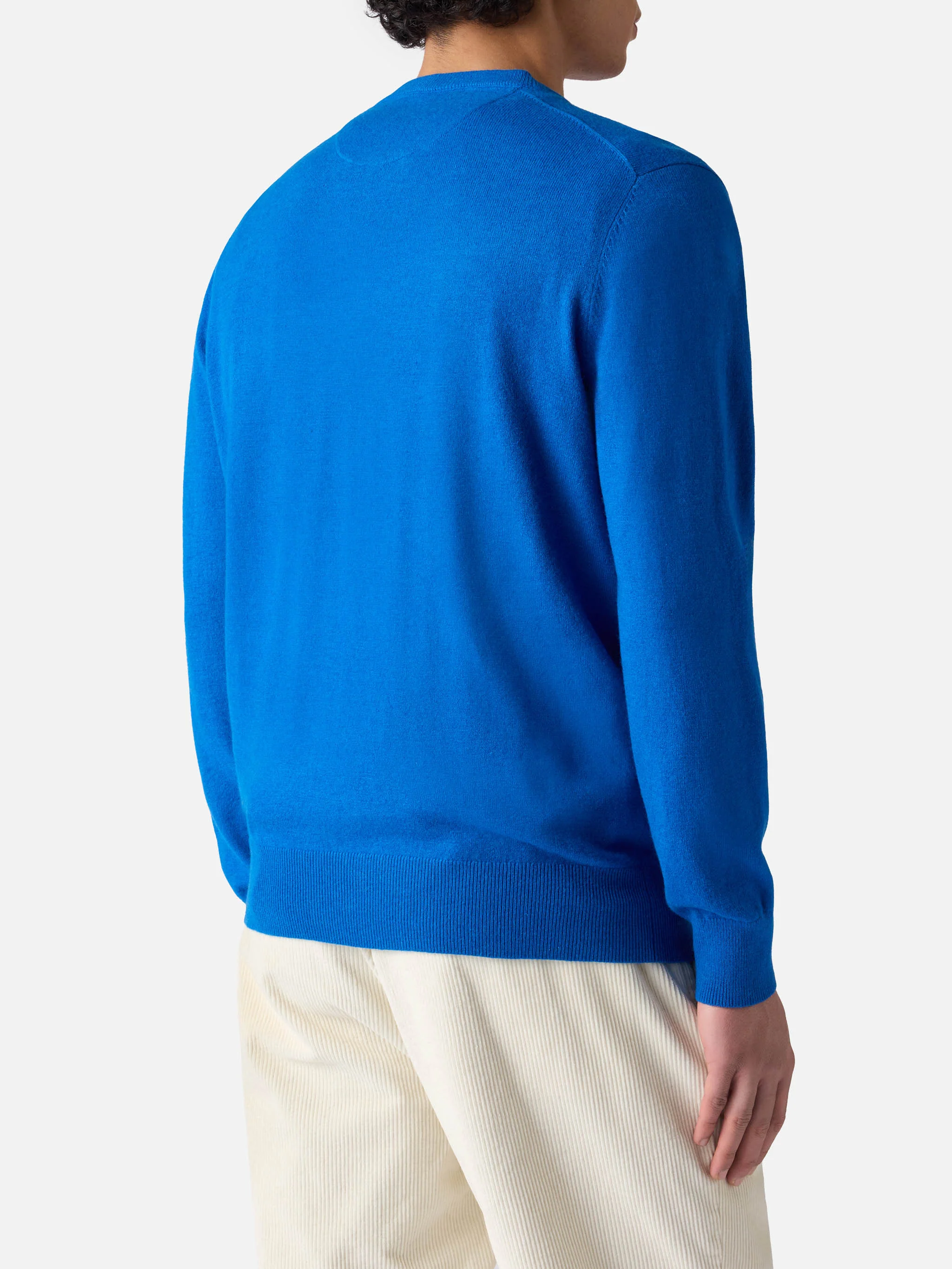 Crewneck sweater Regent in bluette BLENDED CASHMERE - Image 3