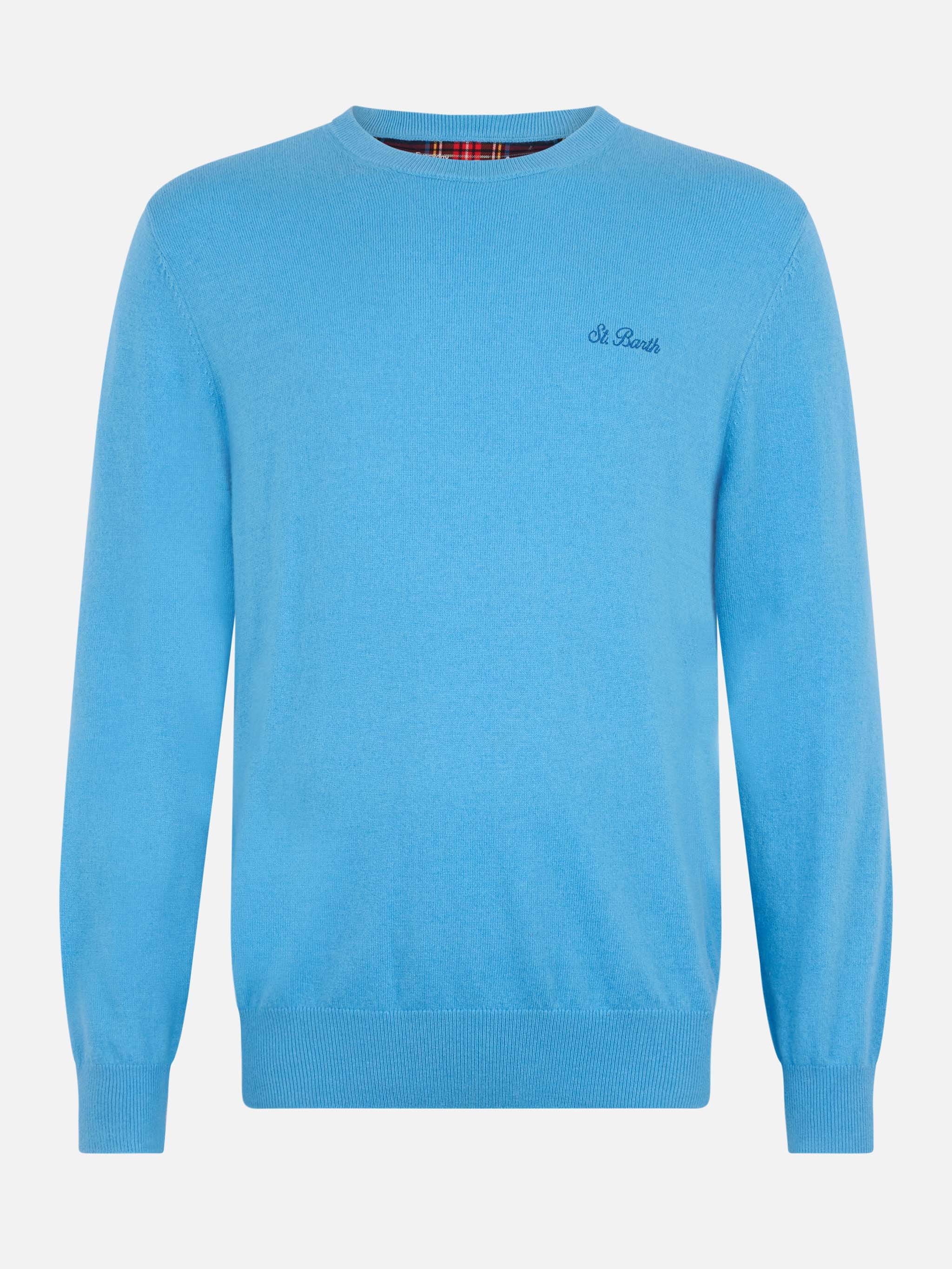 Crewneck sweater Regent in dusty blue BLENDED CASHMERE - Image 4