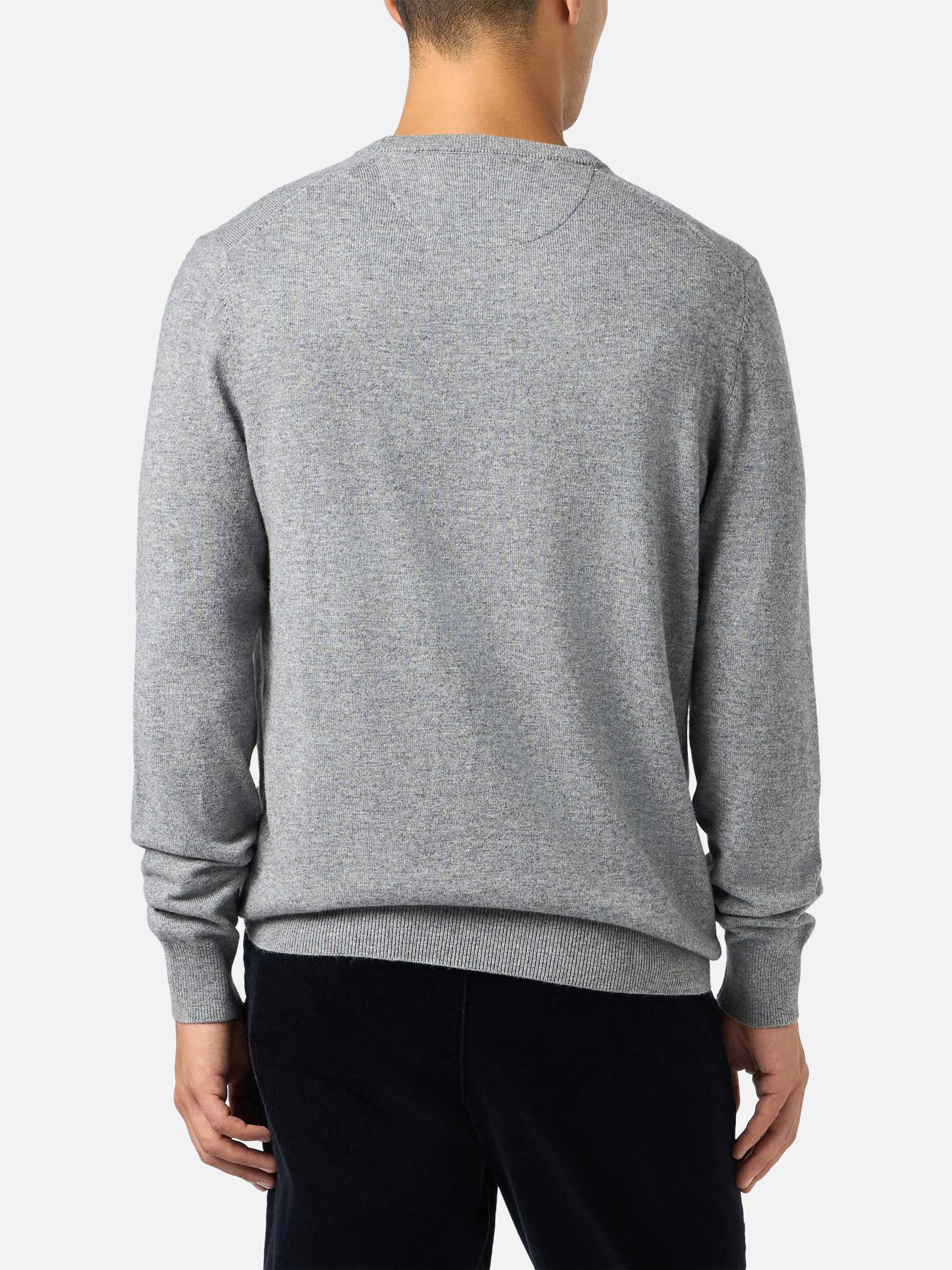 Crewneck sweater Regent in mélange grey BLENDED CASHMERE - Image 2