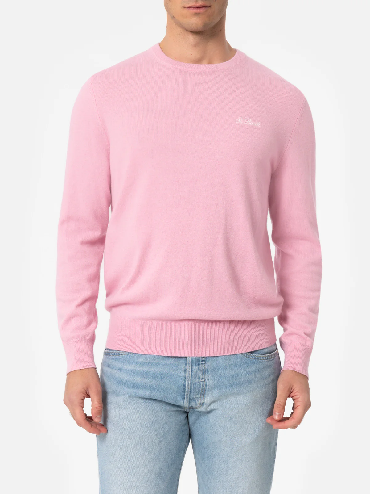 Crewneck sweater Regent in pink BLENDED CASHMERE