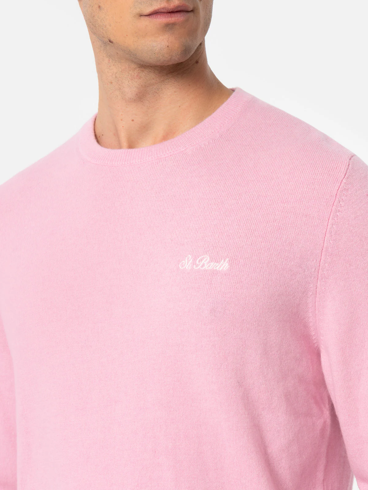 Crewneck sweater Regent in pink BLENDED CASHMERE - Image 2