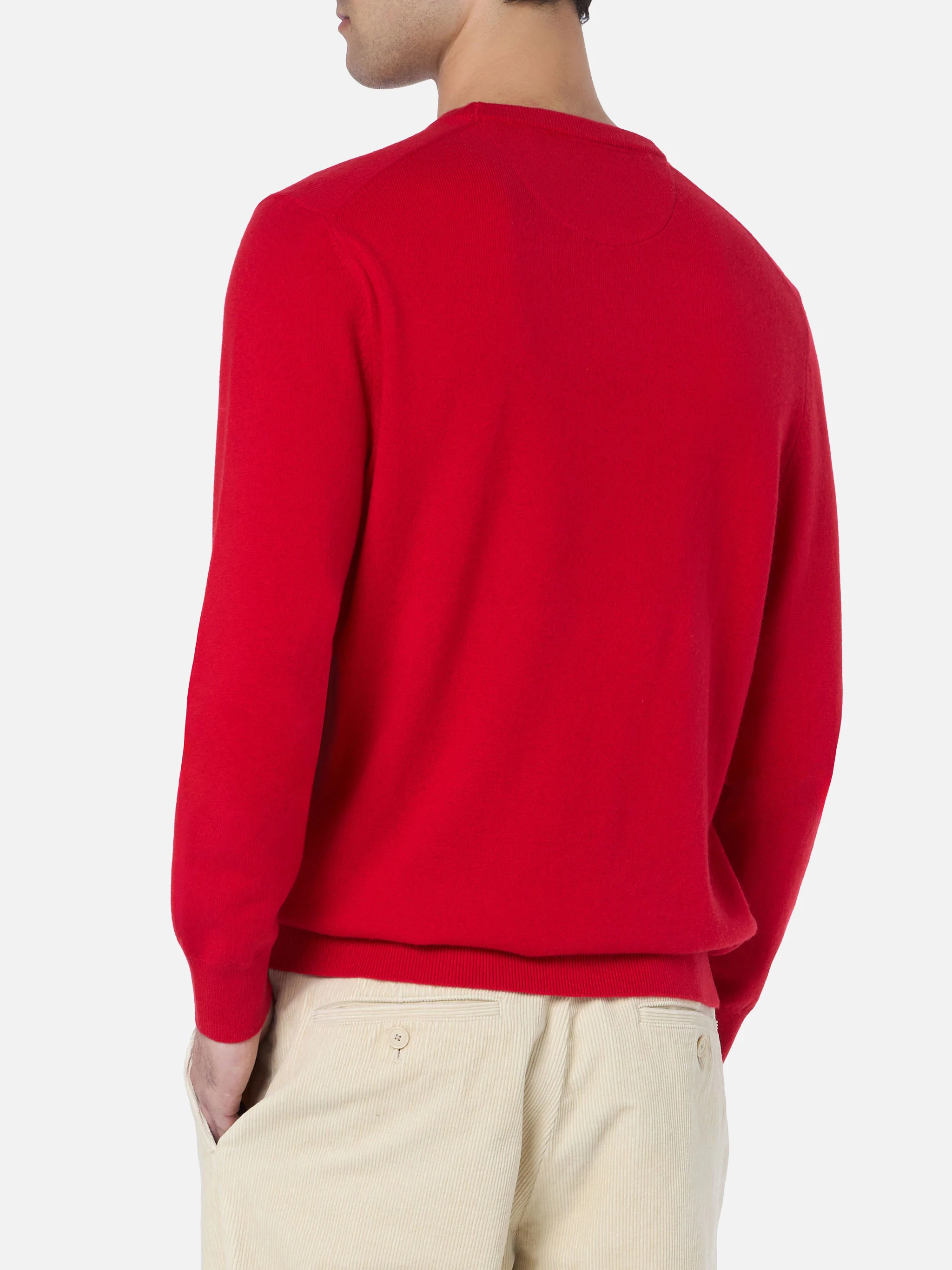 Crewneck sweater Regent in red BLENDED CASHMERE - Image 2