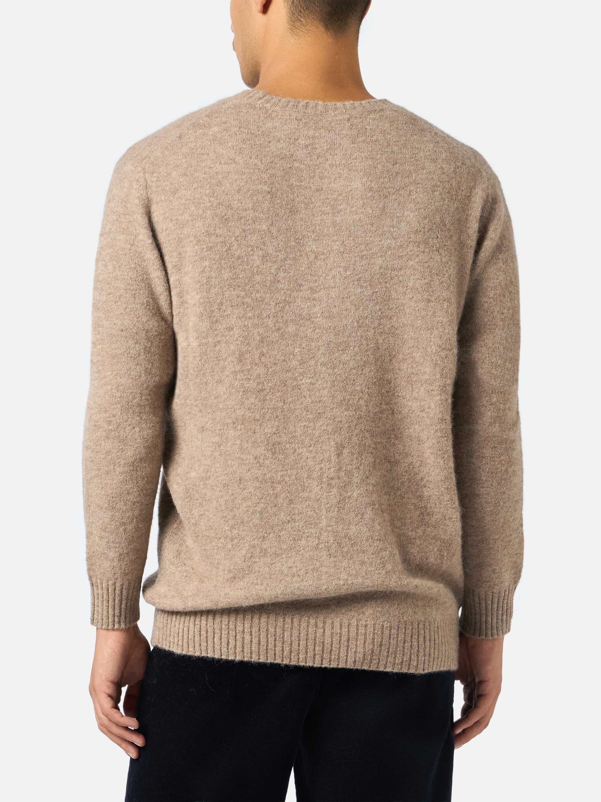 Crewneck sweater Regent in kaki STRETCH ALPACA - Image 2
