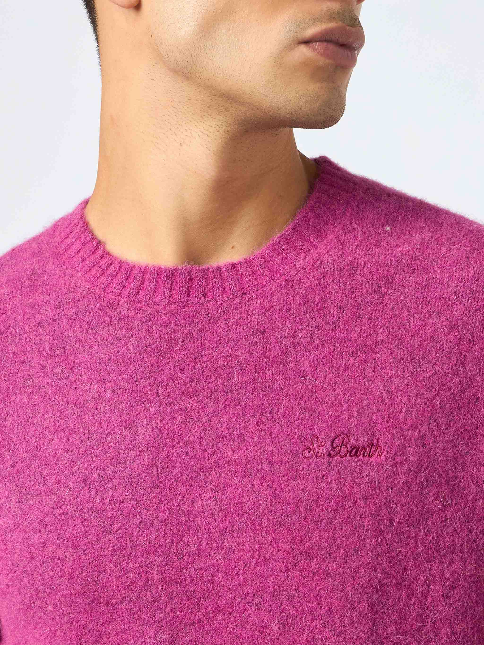 Crewneck sweater Regent in peony STRETCH ALPACA - Image 3