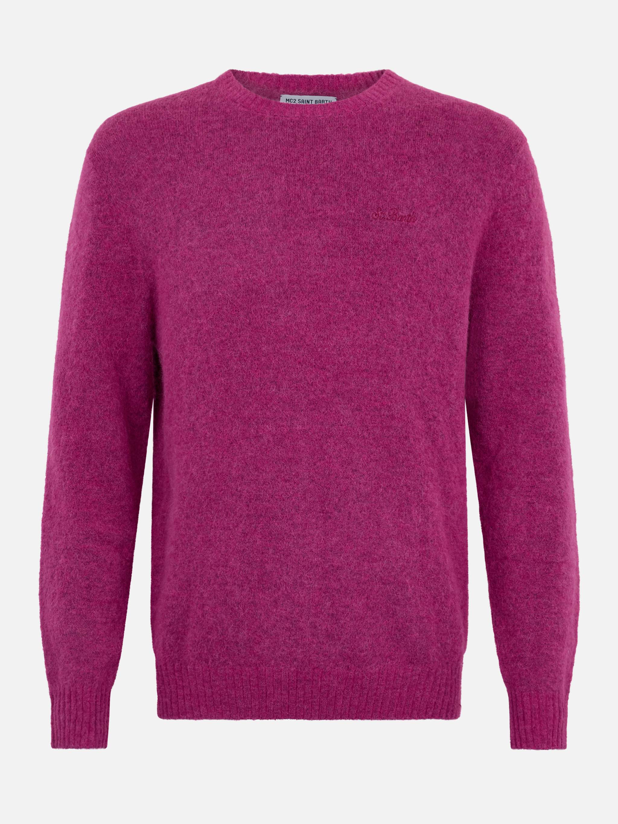 Crewneck sweater Regent in peony STRETCH ALPACA - Image 4