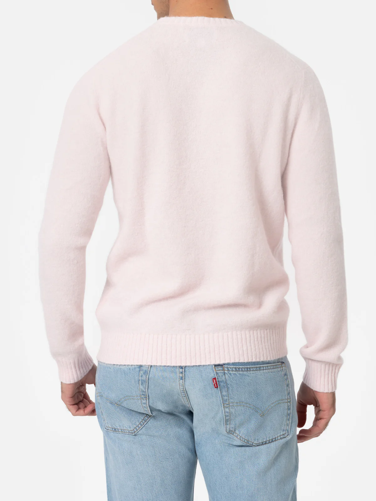 Crewneck sweater Regent in pink STRETCH ALPACA - Image 3