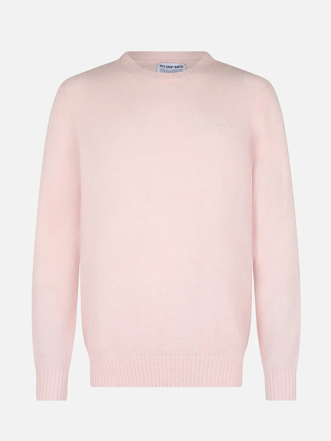 Crewneck sweater Regent in pink STRETCH ALPACA - Image 4