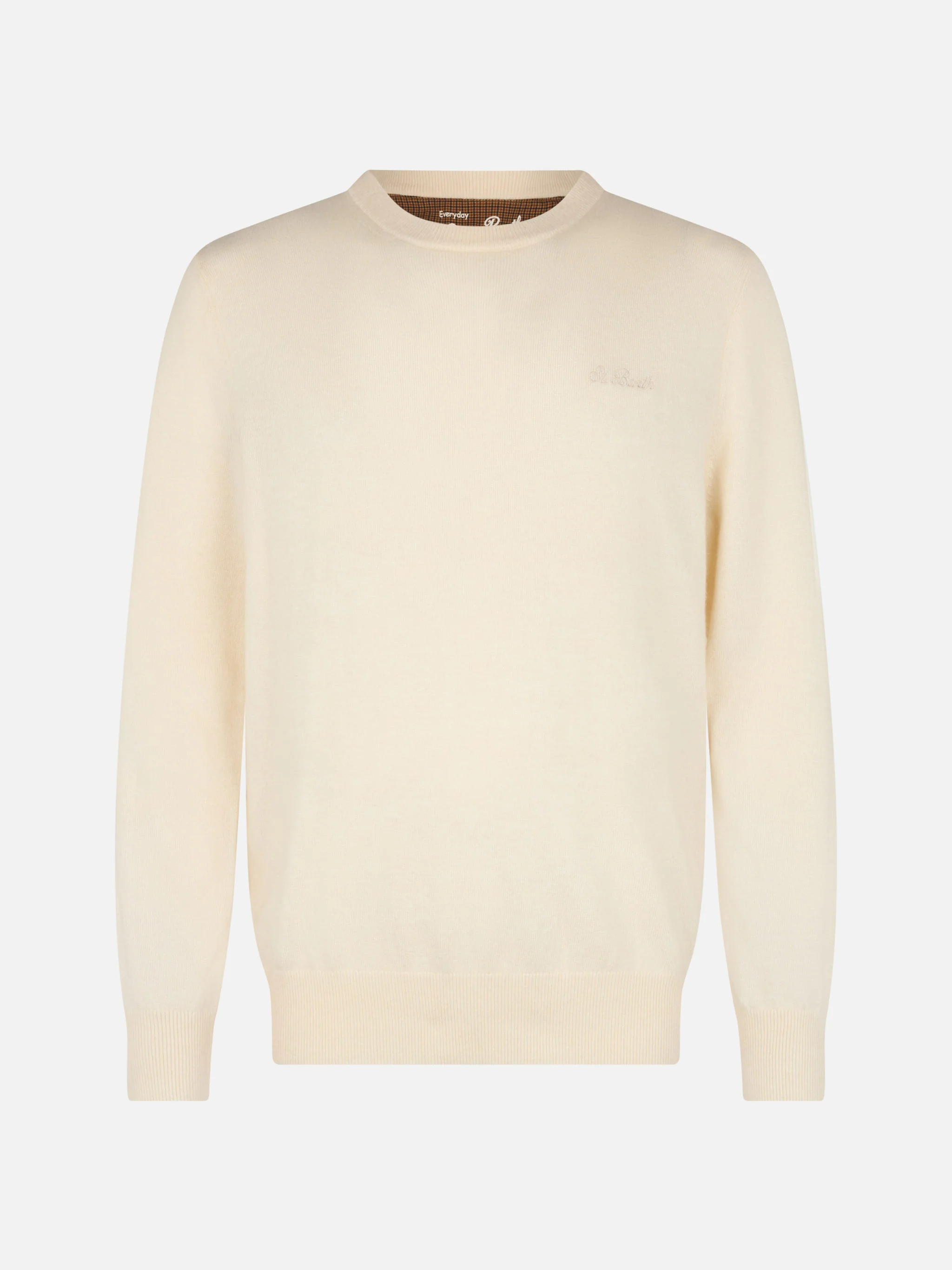 Crewneck sweater Regent in white BLENDED CASHMERE - Image 4
