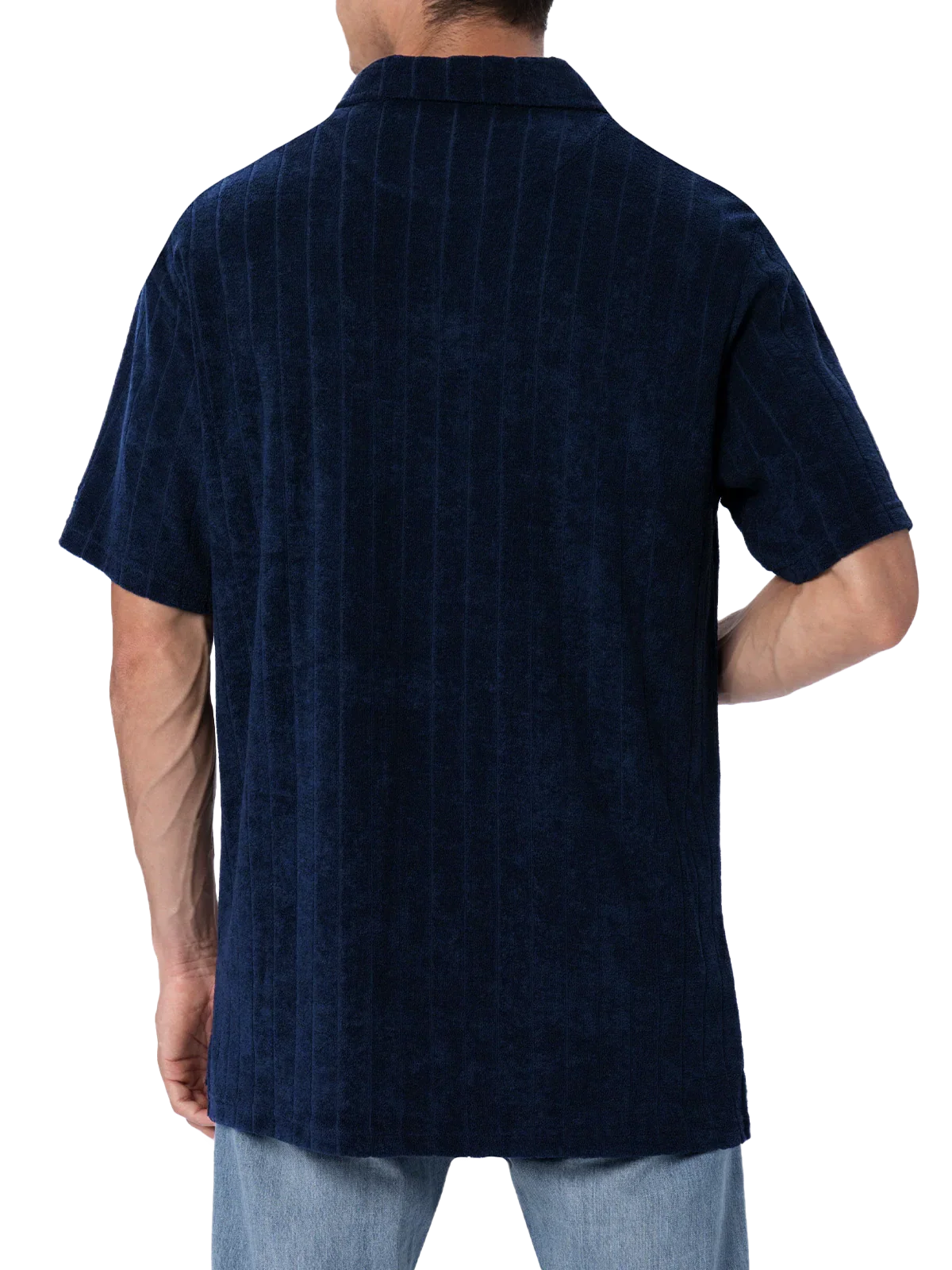 Jeremy blue striped terry polo shirt - Image 3