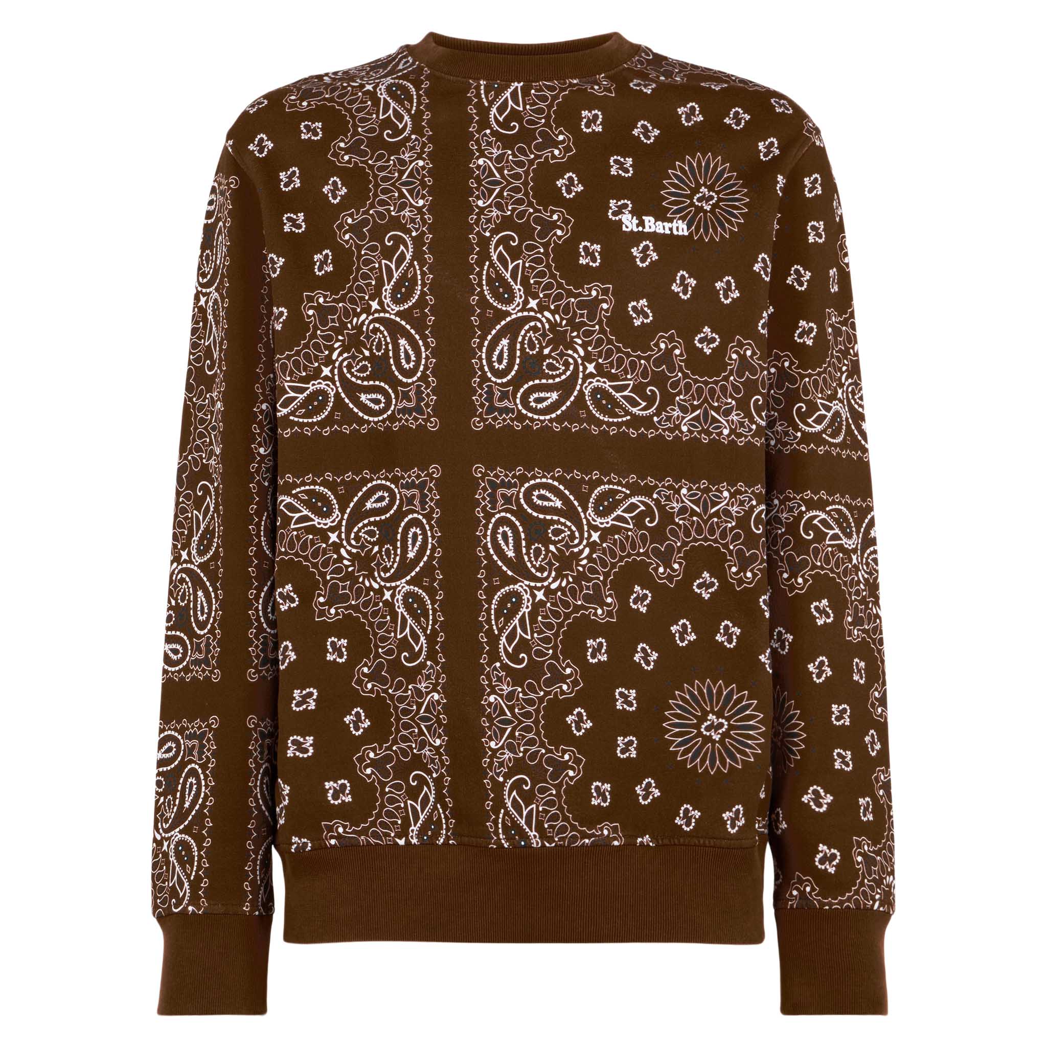 Crewneck sweatshirt Bristol with brown bandana print - Image 4